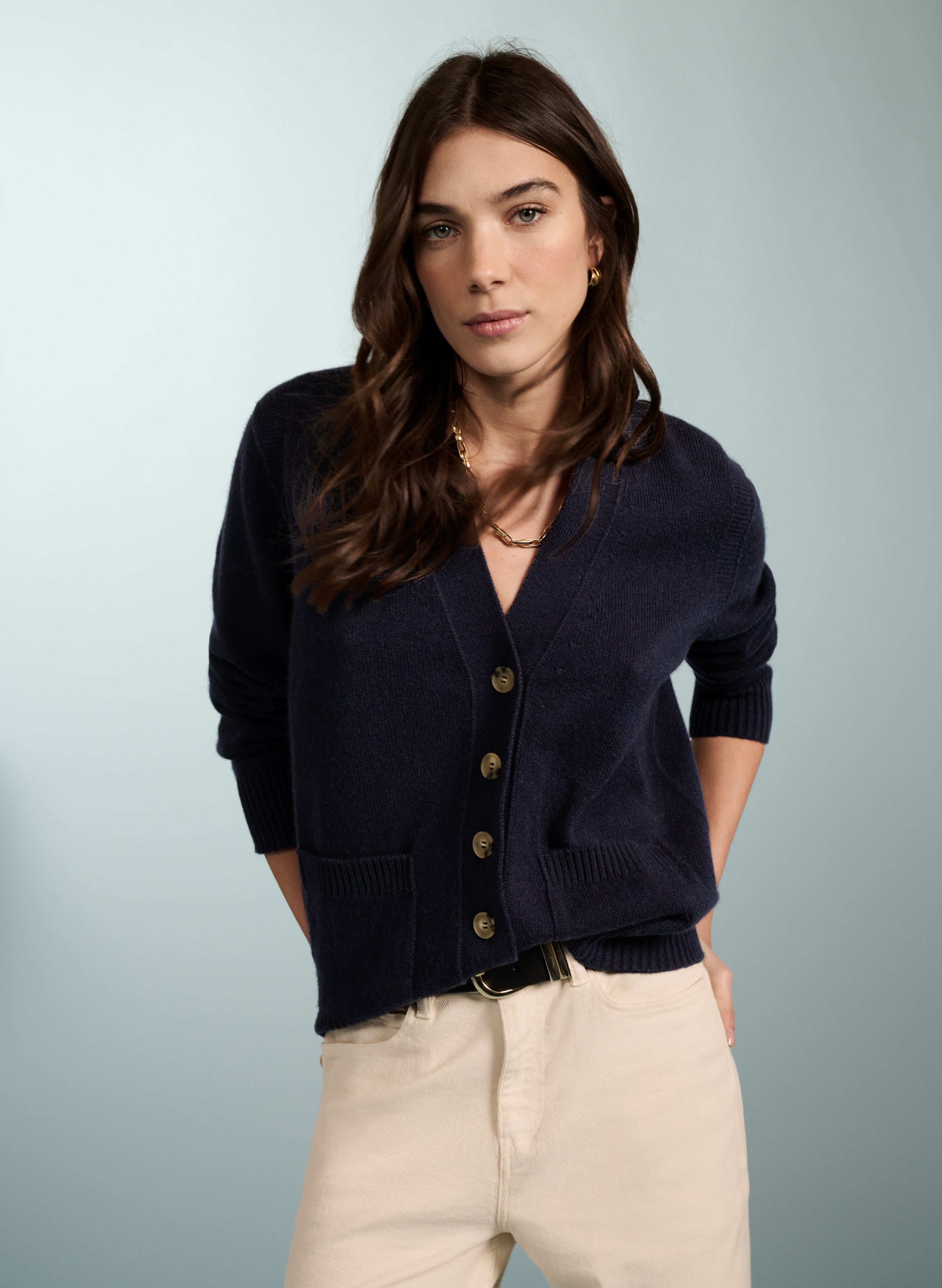 Diem Wool Cardigan - Navy | Baukjen