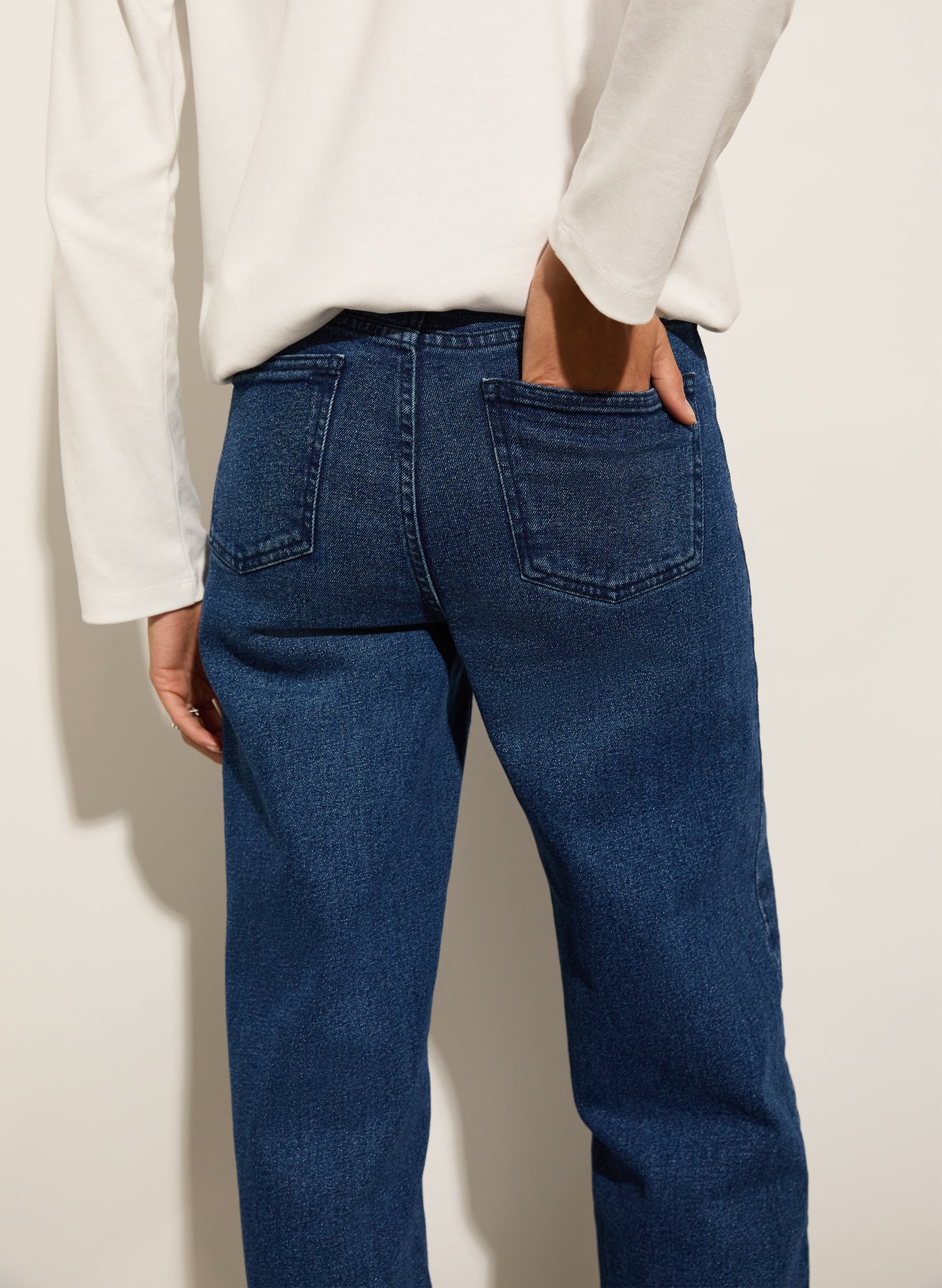 Organic Stretch Cotton Pocket Wide Leg Jeans