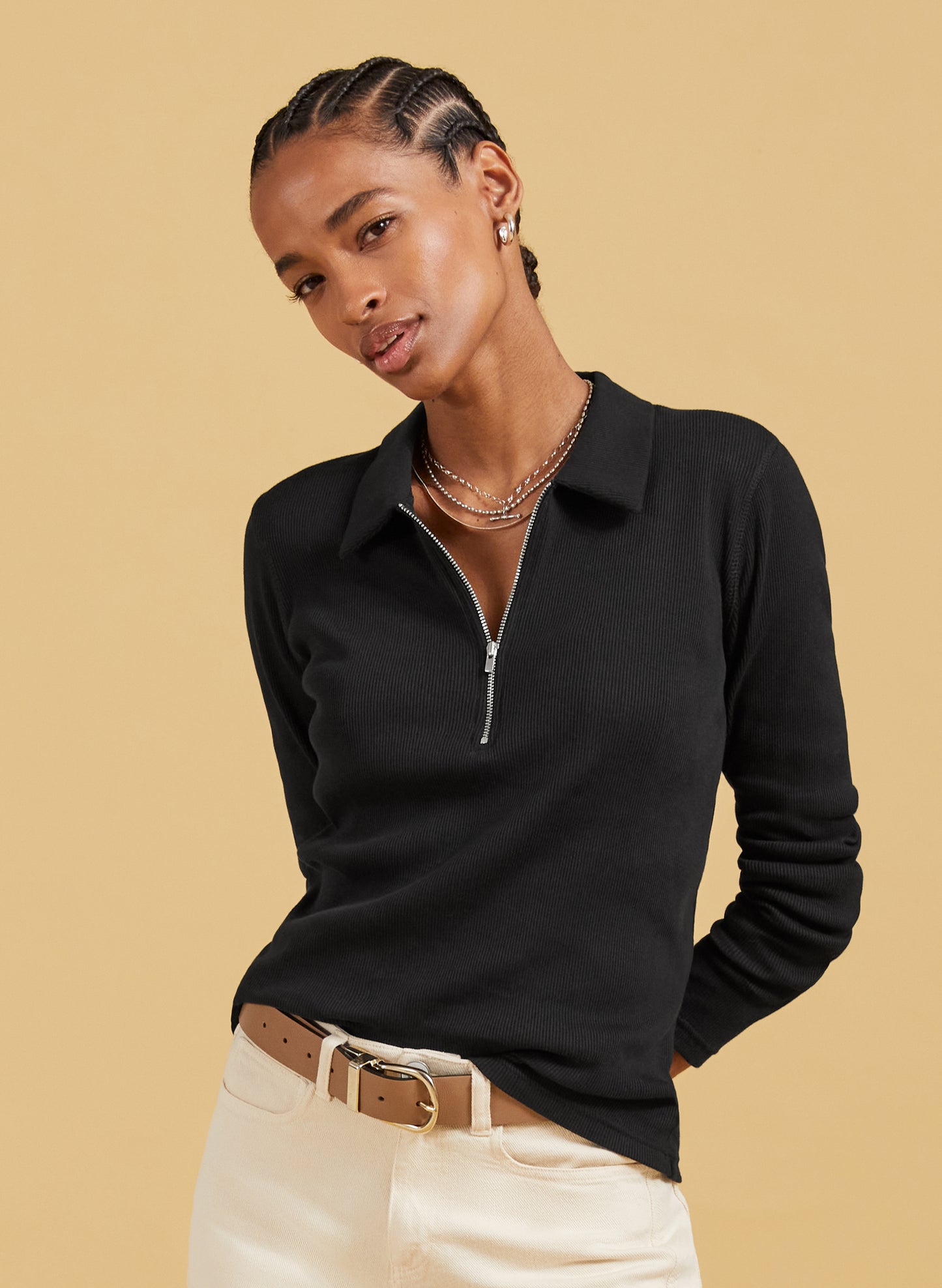 Organic Zip Collar Top