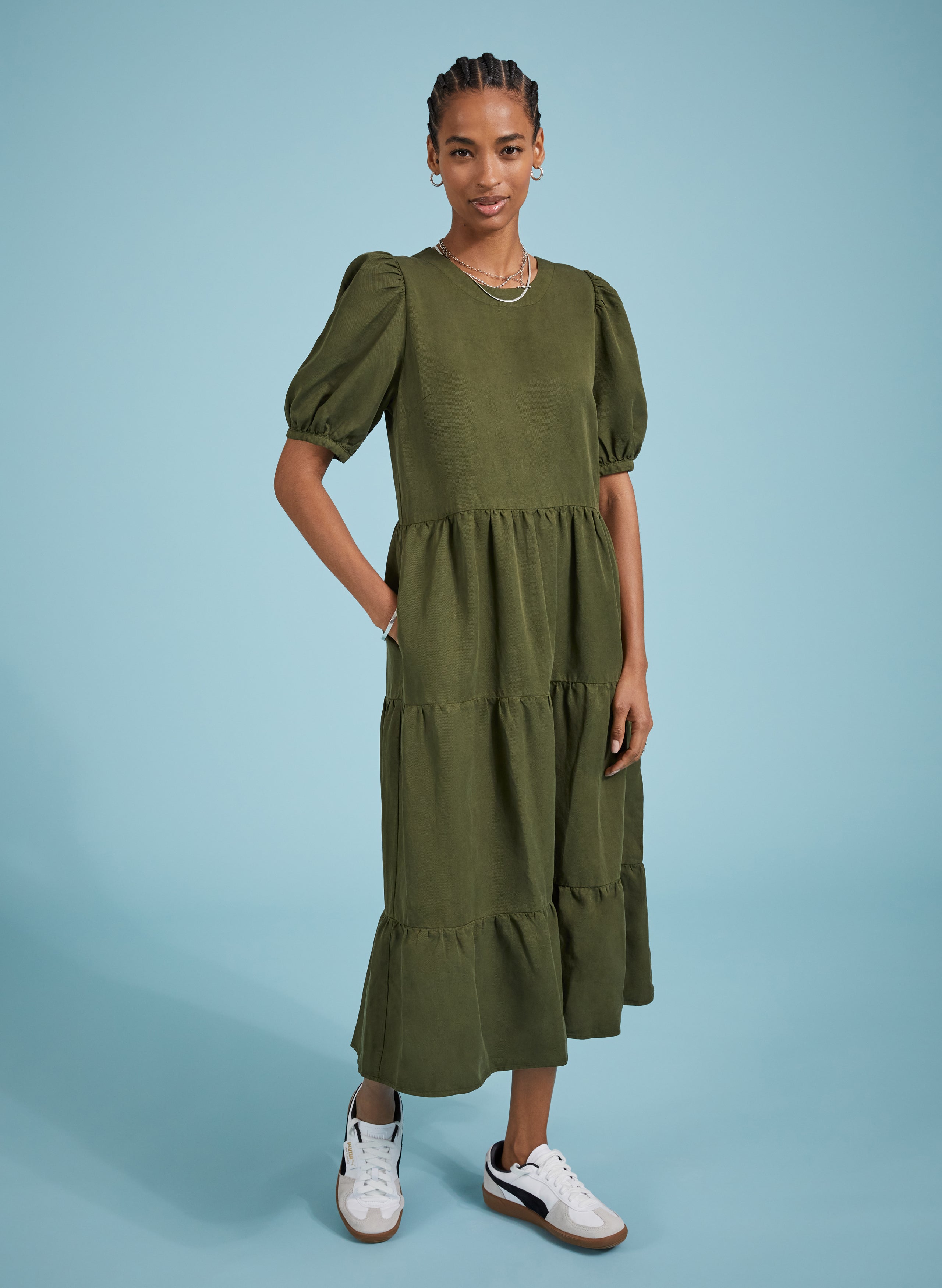 Layered midi dress hotsell