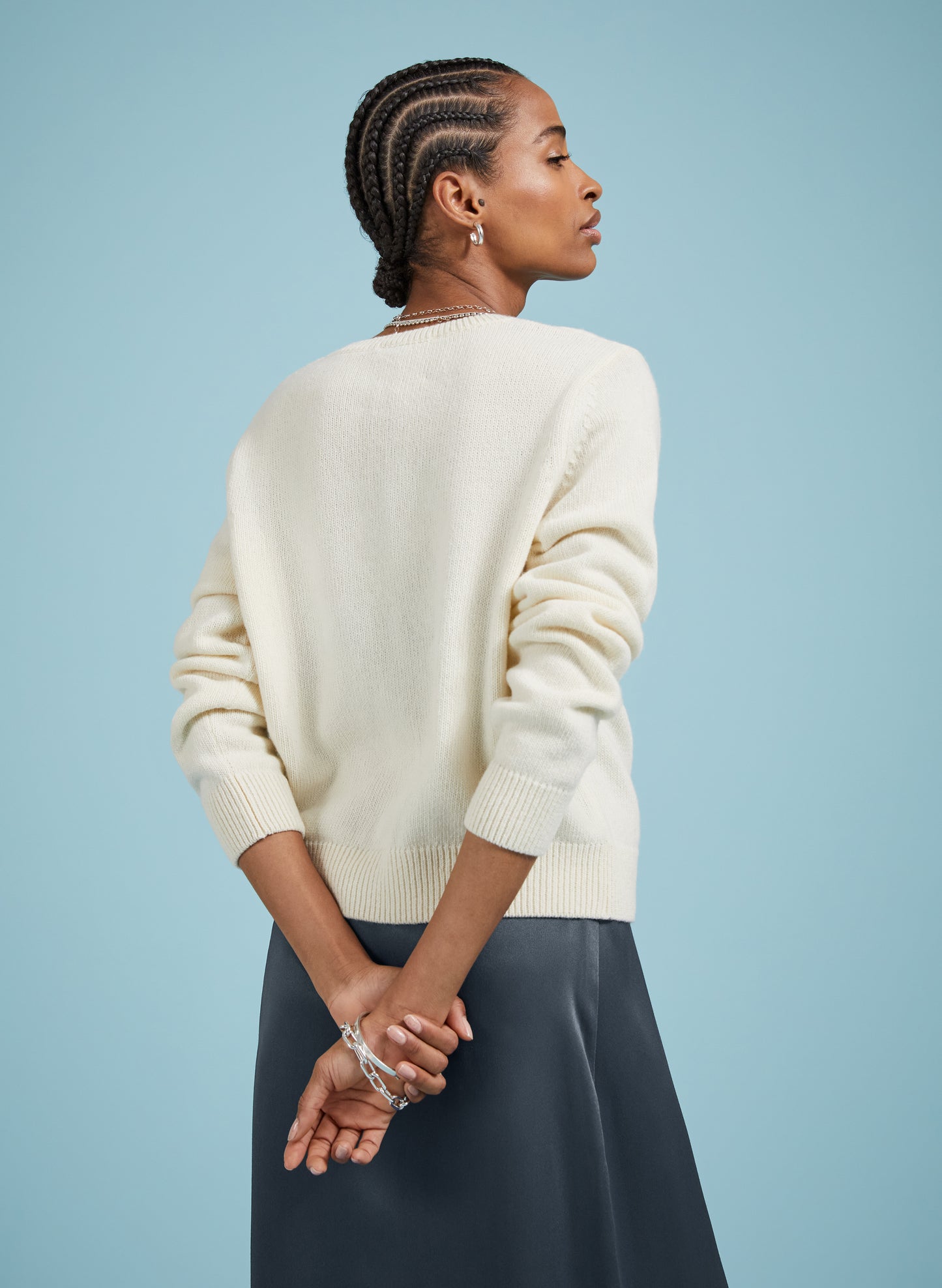 Marie Wool Blend Crew Neck Cardigan