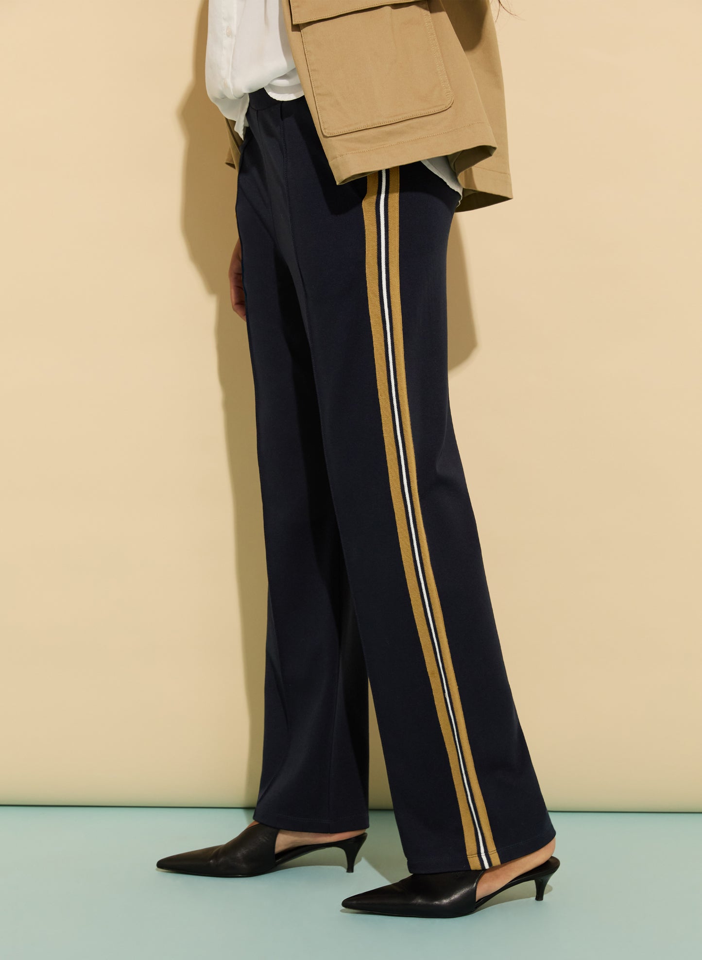 Marjorie Side Stripe Ponte Trousers