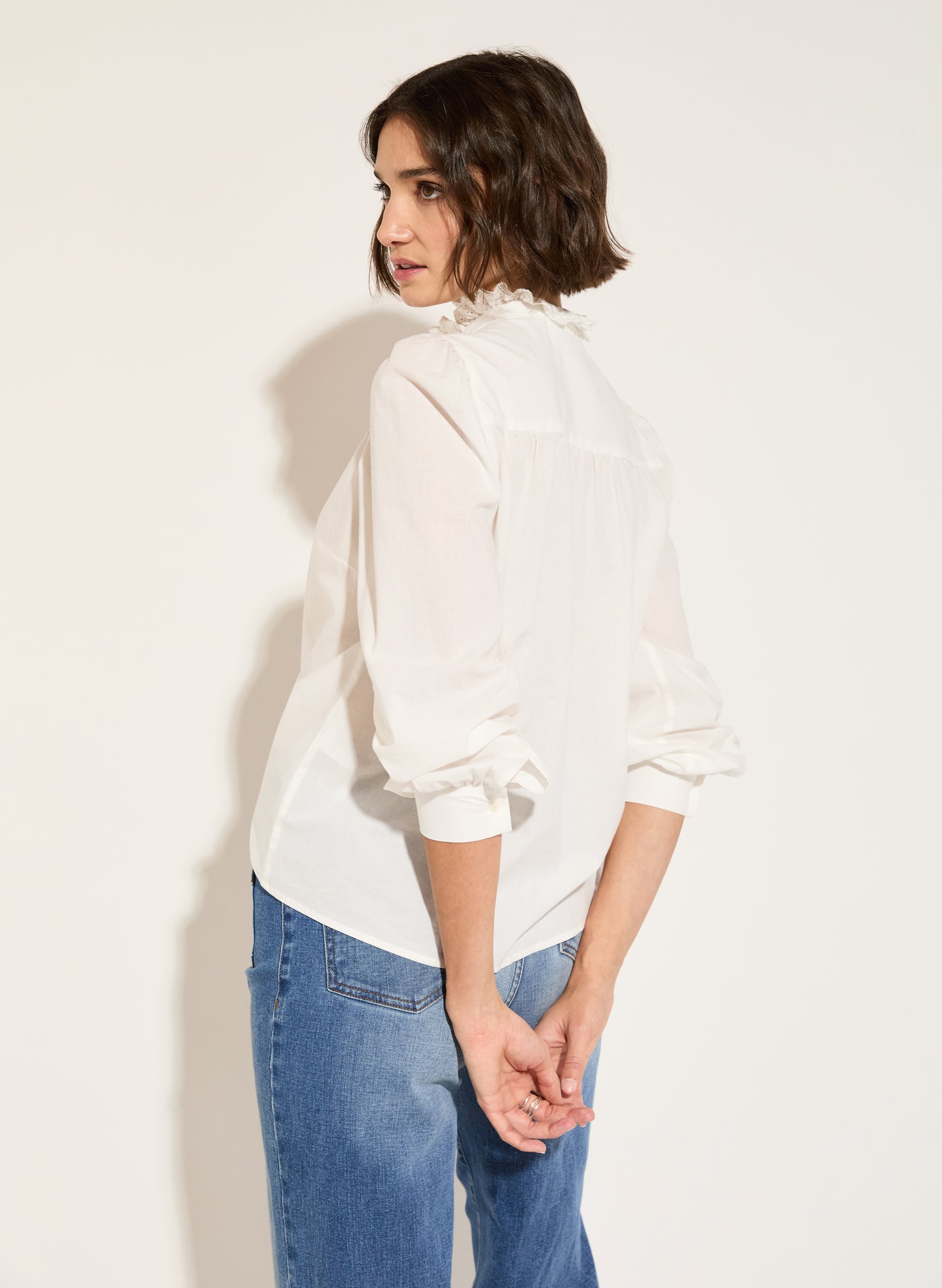 Milla Organic Cotton Broderie Detail Blouse