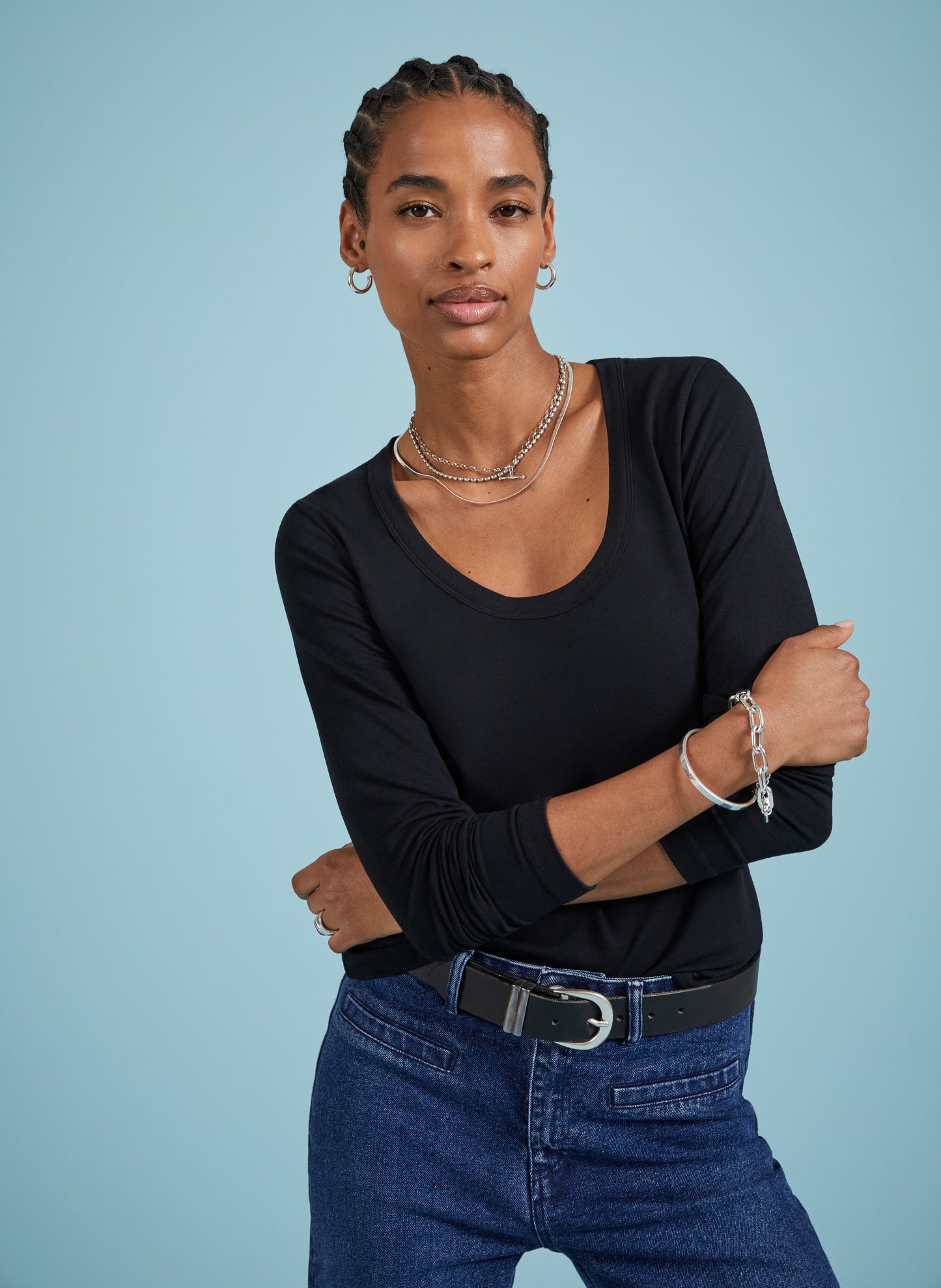 Fallon Long Sleeve Scoop Neck Top