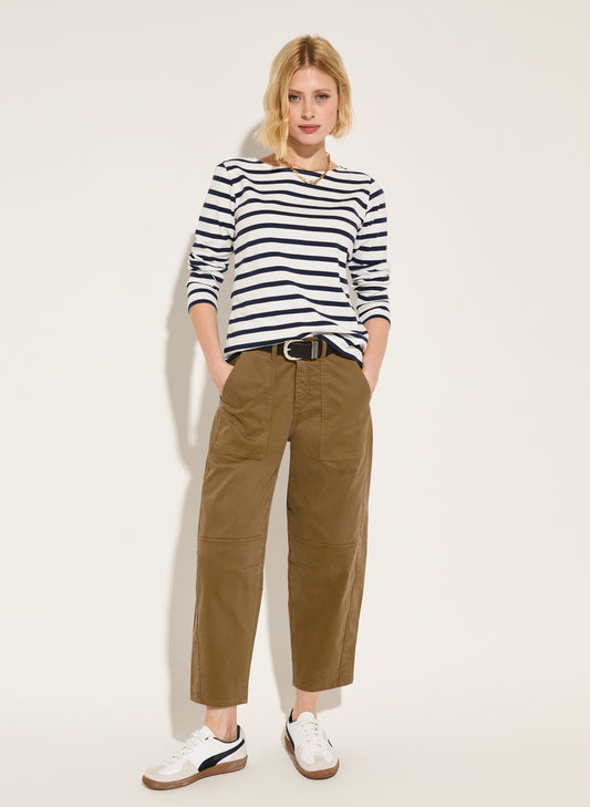 Amelia Organic Cotton Barrel Leg Cargo Trousers