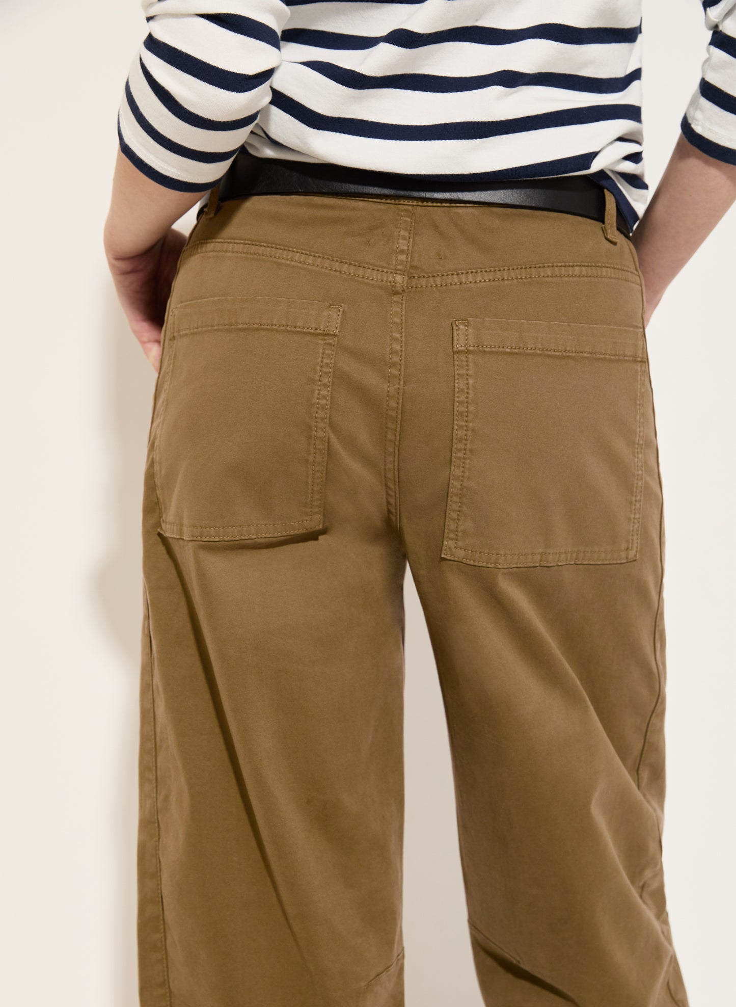 Amelia Organic Cotton Barrel Leg Cargo Trousers