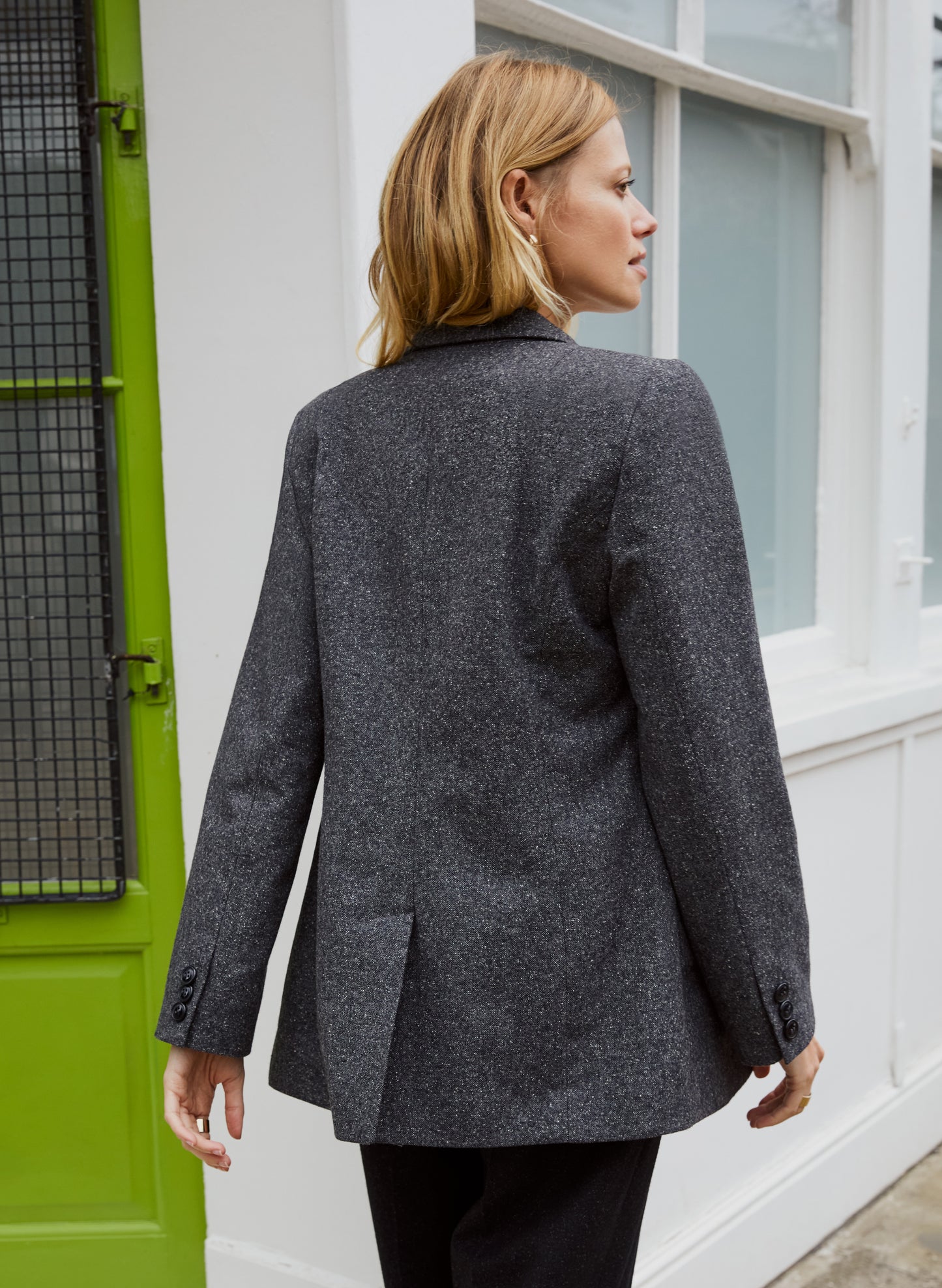 Eugenie Wool Blend Tailored Blazer