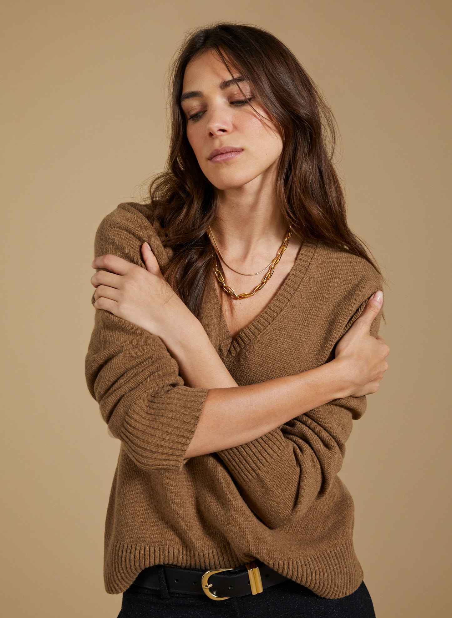 Emmeline Wool Blend V-Neck Jumper