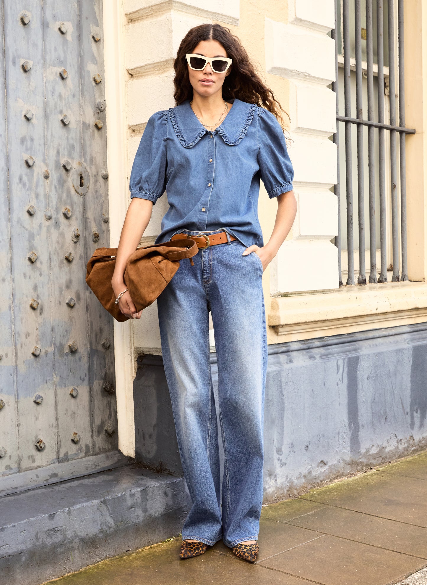 Dani Organic Denim Collar Blouse