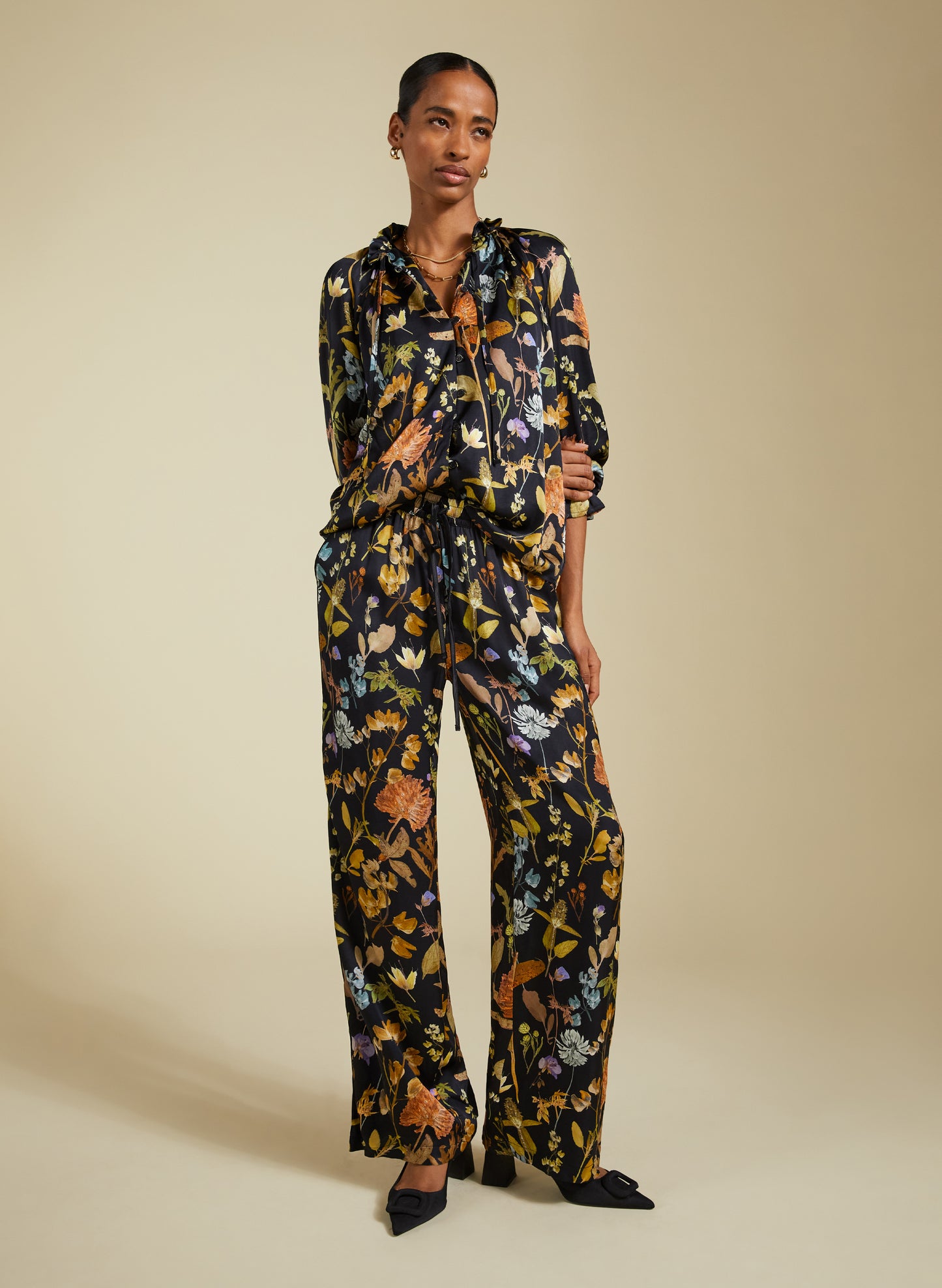 Mandy Printed Satin Trousers