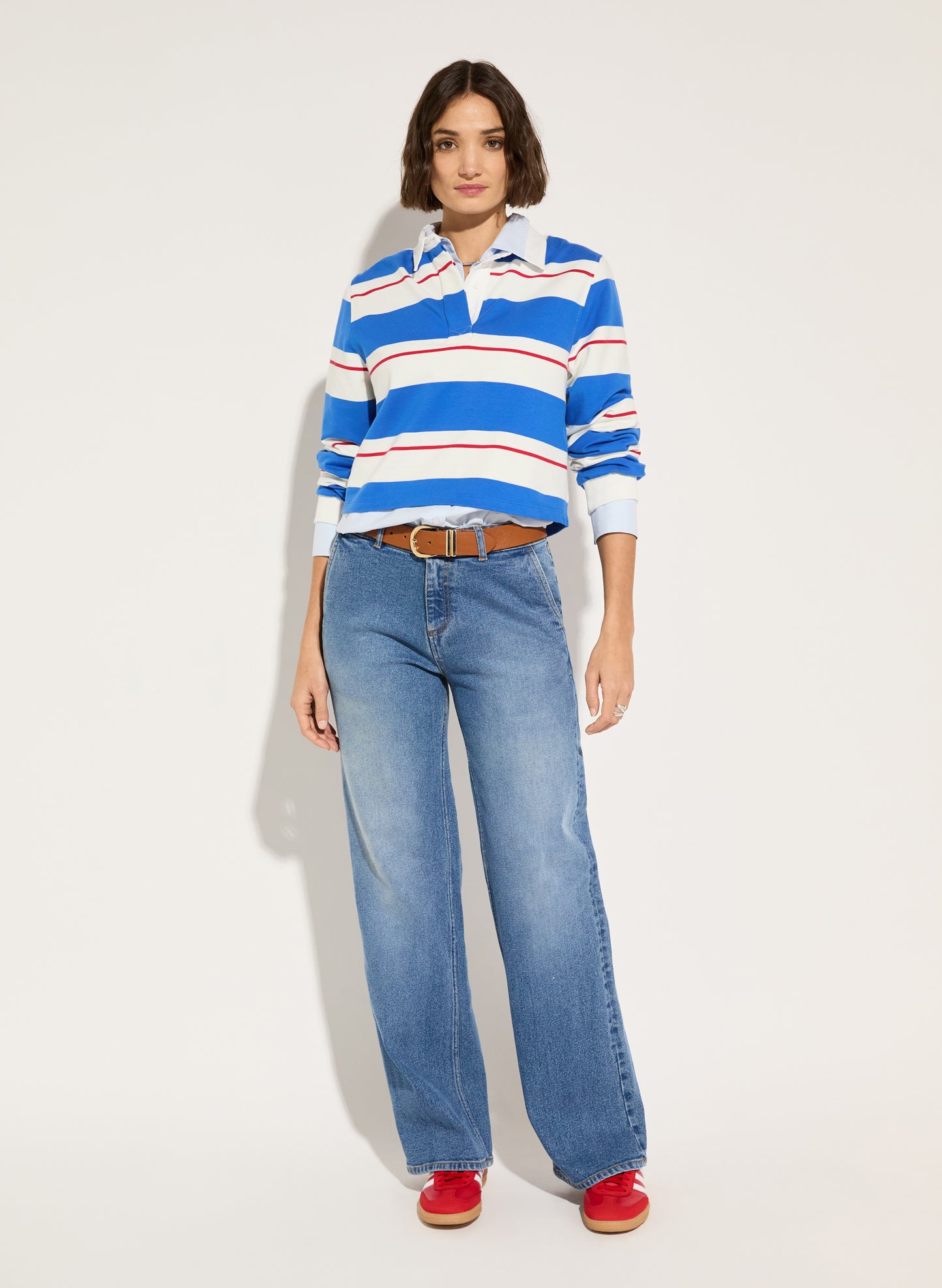 Bluebell Organic Cotton Cropped Rugby Top