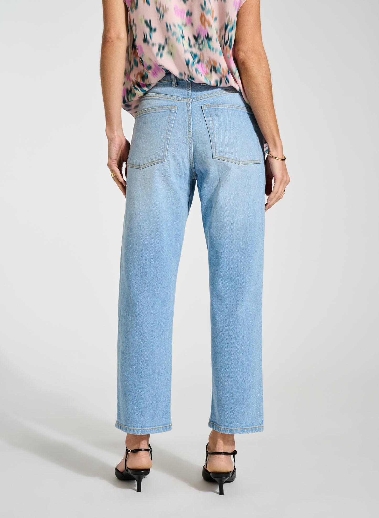 Organic Stretch Cotton Crop Straight Leg Jeans