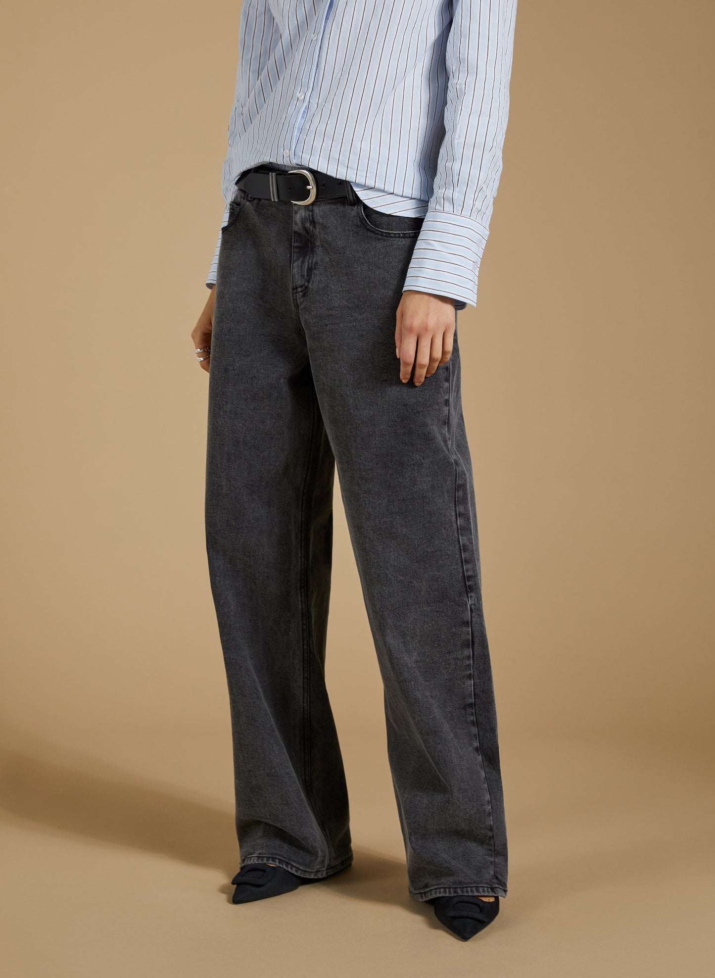 Organic Stretch Cotton Wide Leg Slouch Jeans