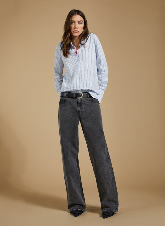 Organic Stretch Cotton Wide Leg Slouch Jeans