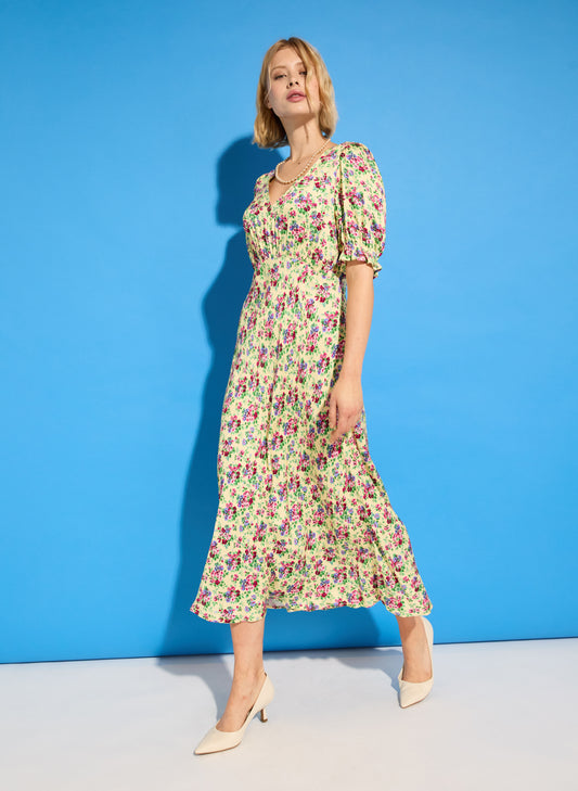 Lottie Satin Midi Tea Dress