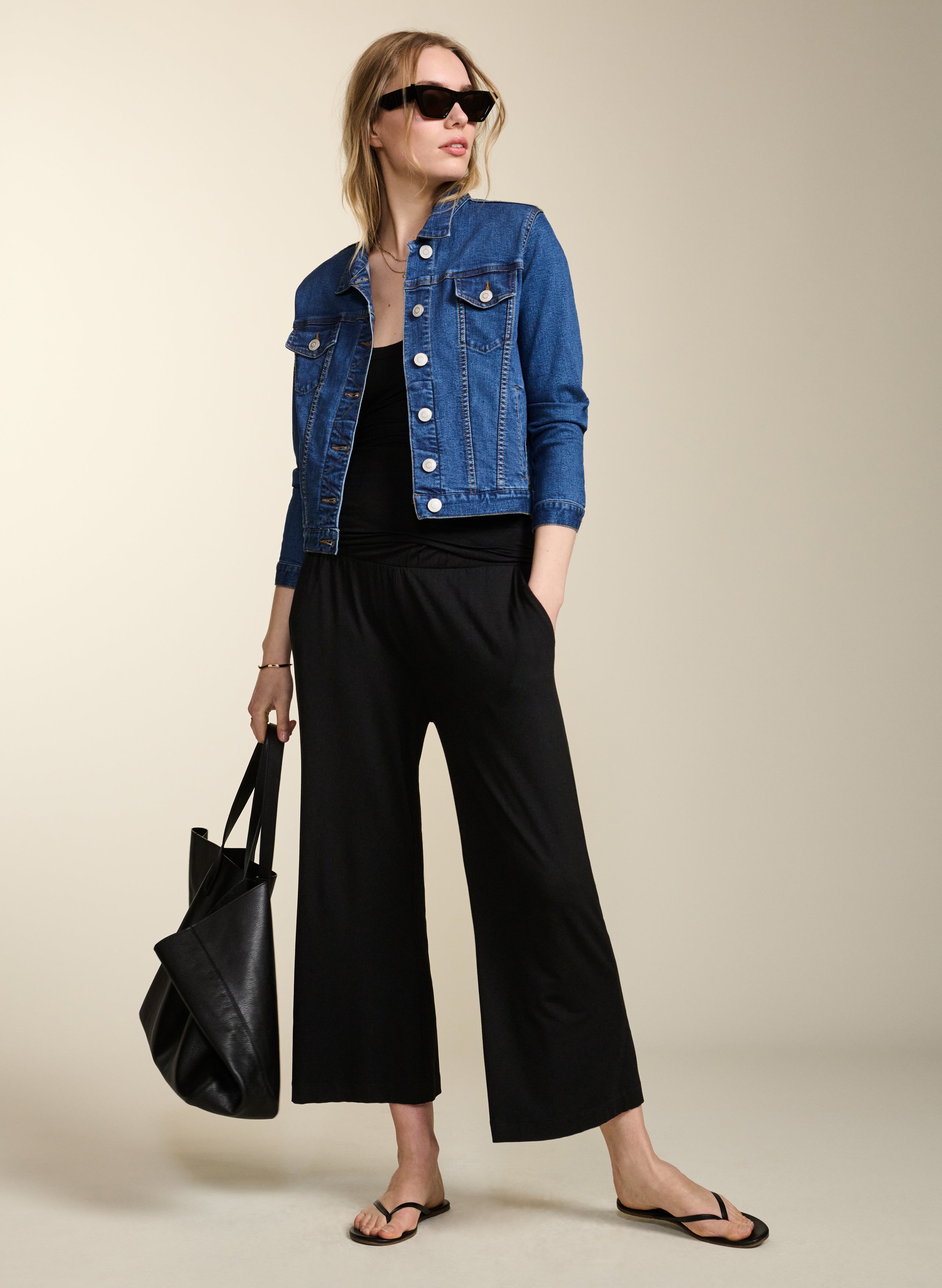 Essential Tailored Cropped Wide Leg Trousers | Karen Millen