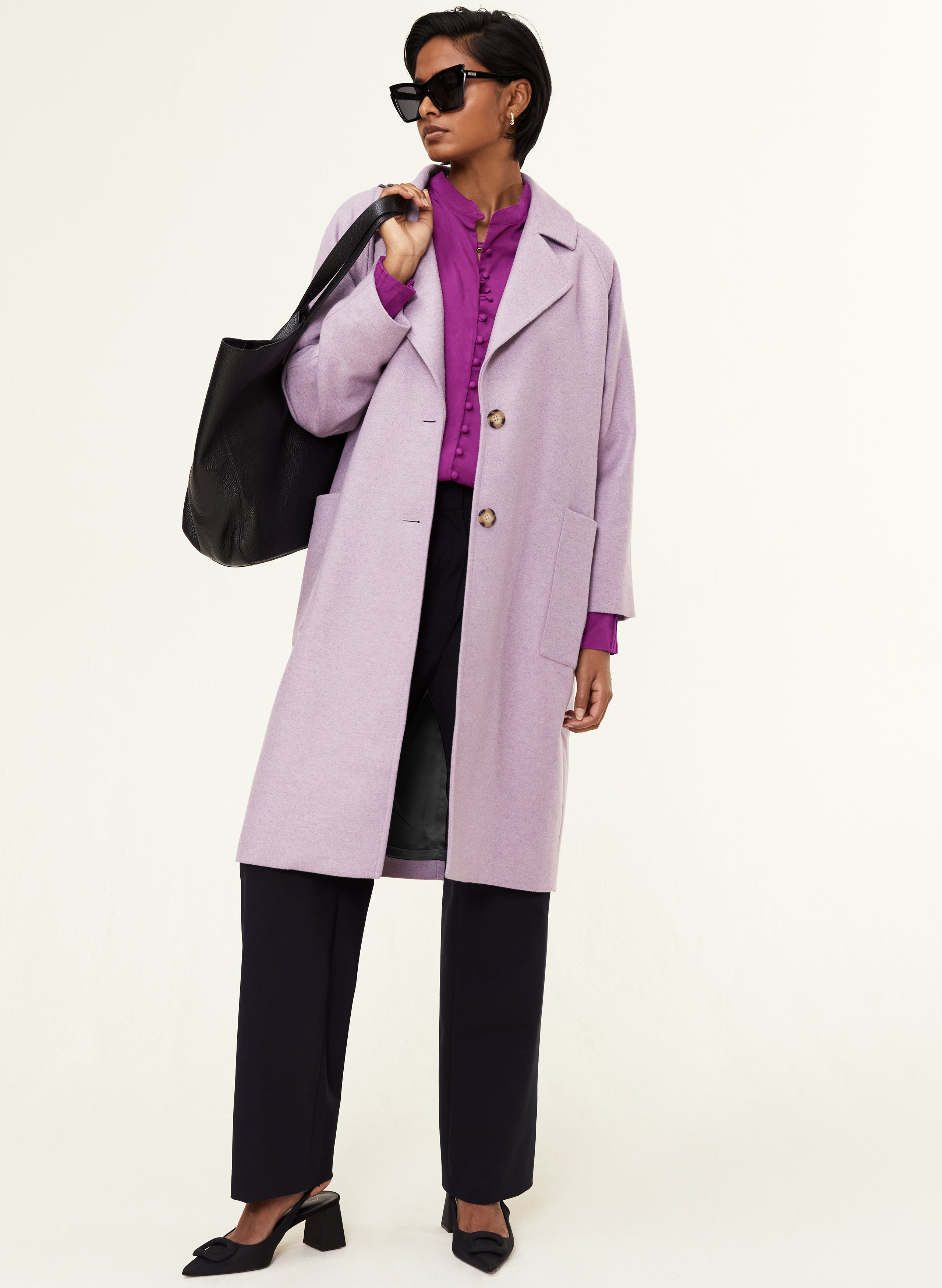 Lilac wool outlet coat