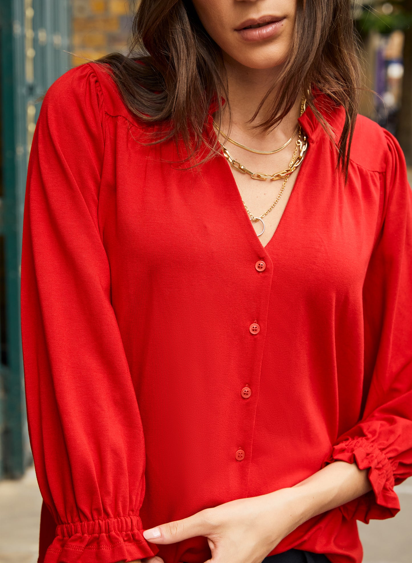 Annie Ruffle Collar Blouse