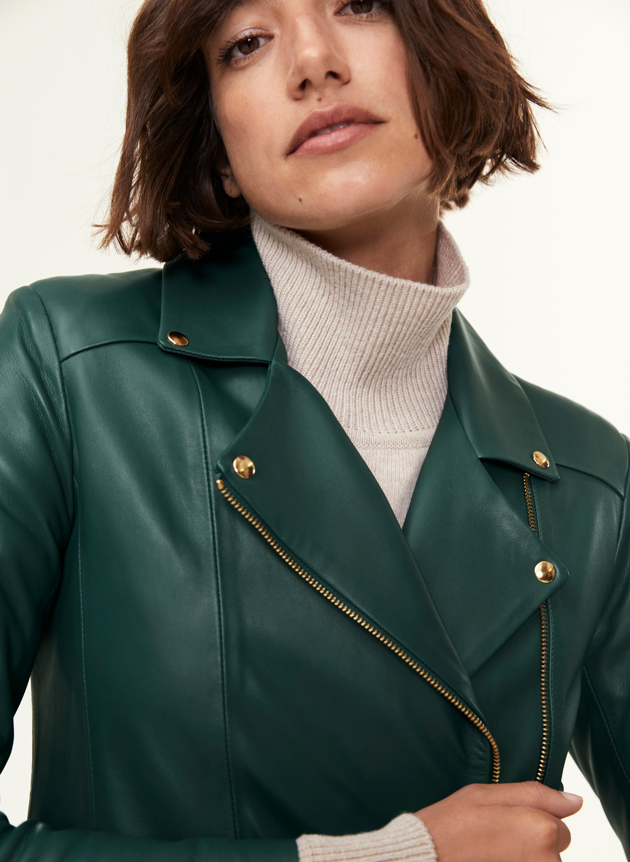 Emerald green hot sale leather jacket