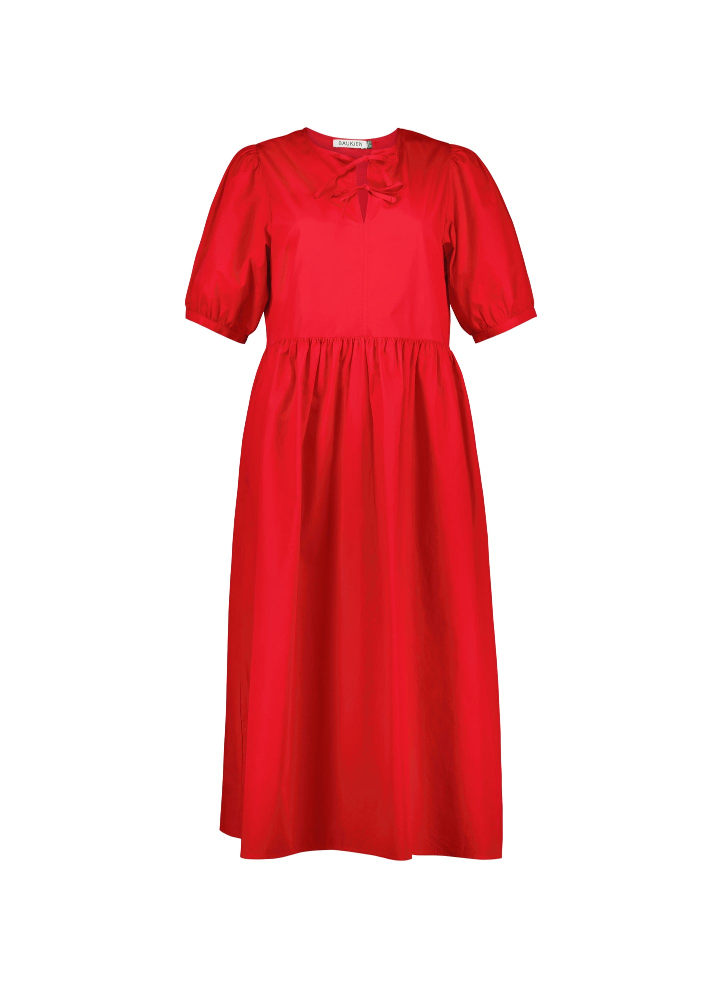 Rose Organic Cotton Tie Midi Dress