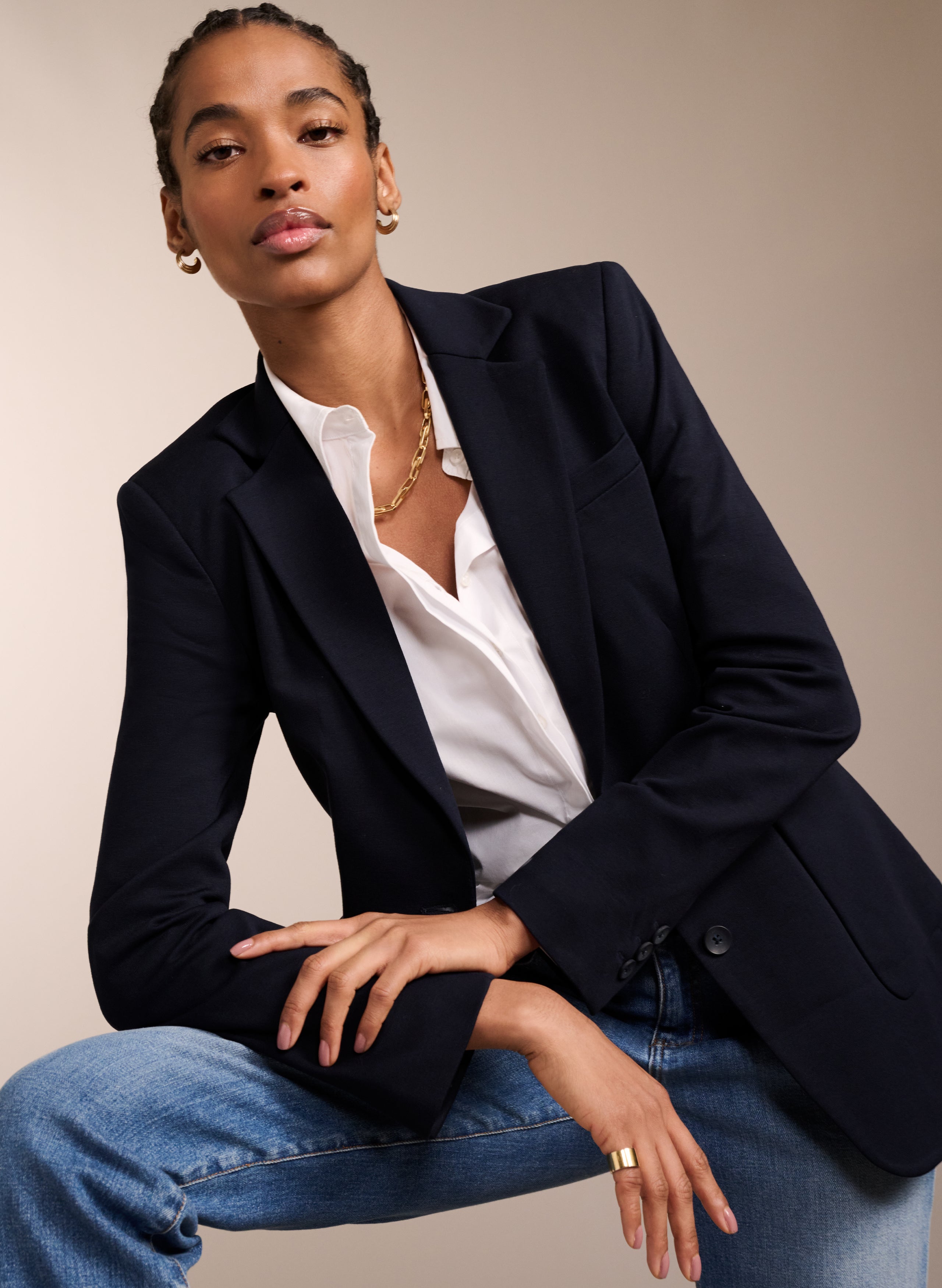 Alanis Ponte Blazer Classic Navy Baukjen