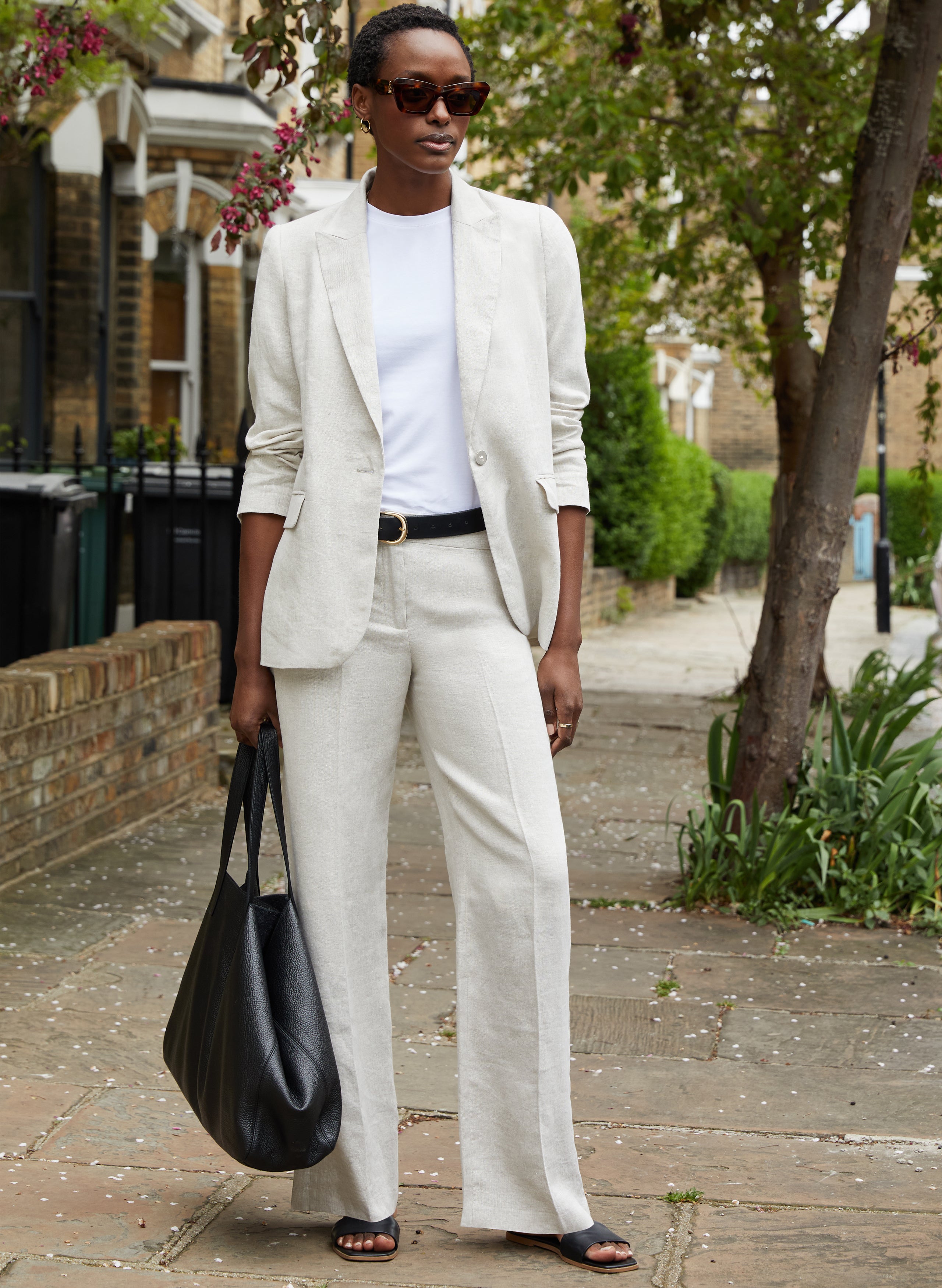 Linen clearance blazer white