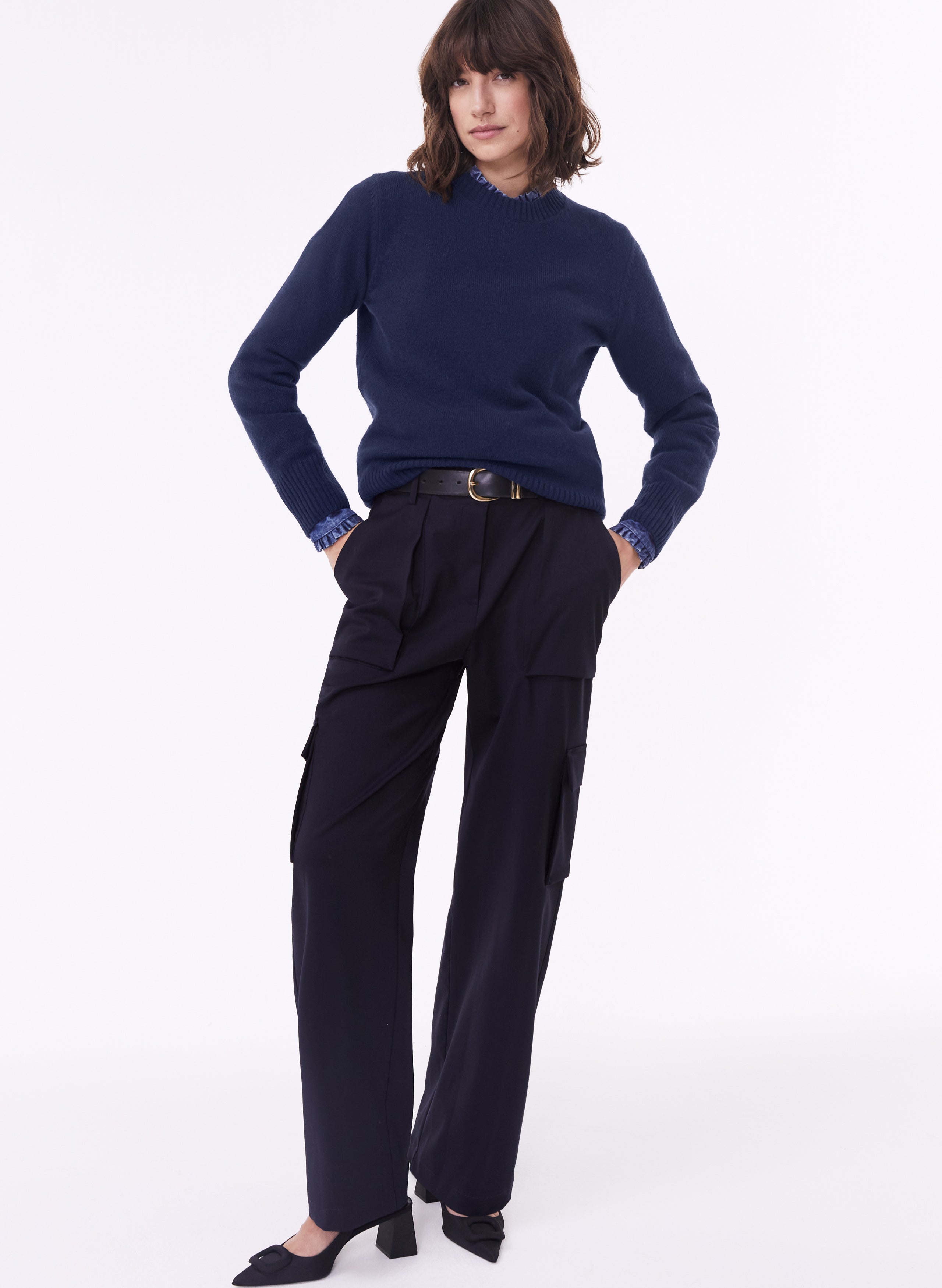 Buy Louis Philippe Navy Trousers Online - 793937 | Louis Philippe
