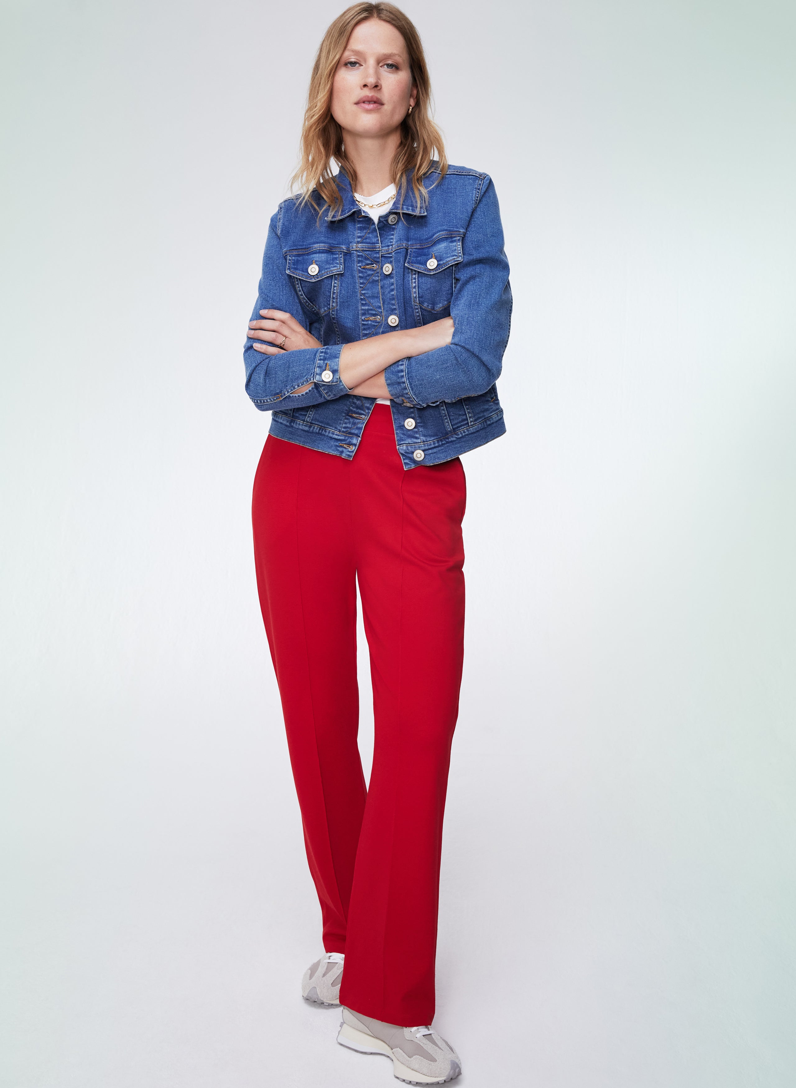 Red jeans best sale wide leg