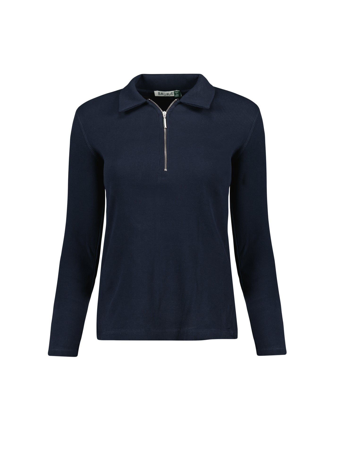 Organic Cotton Zip Collar Top