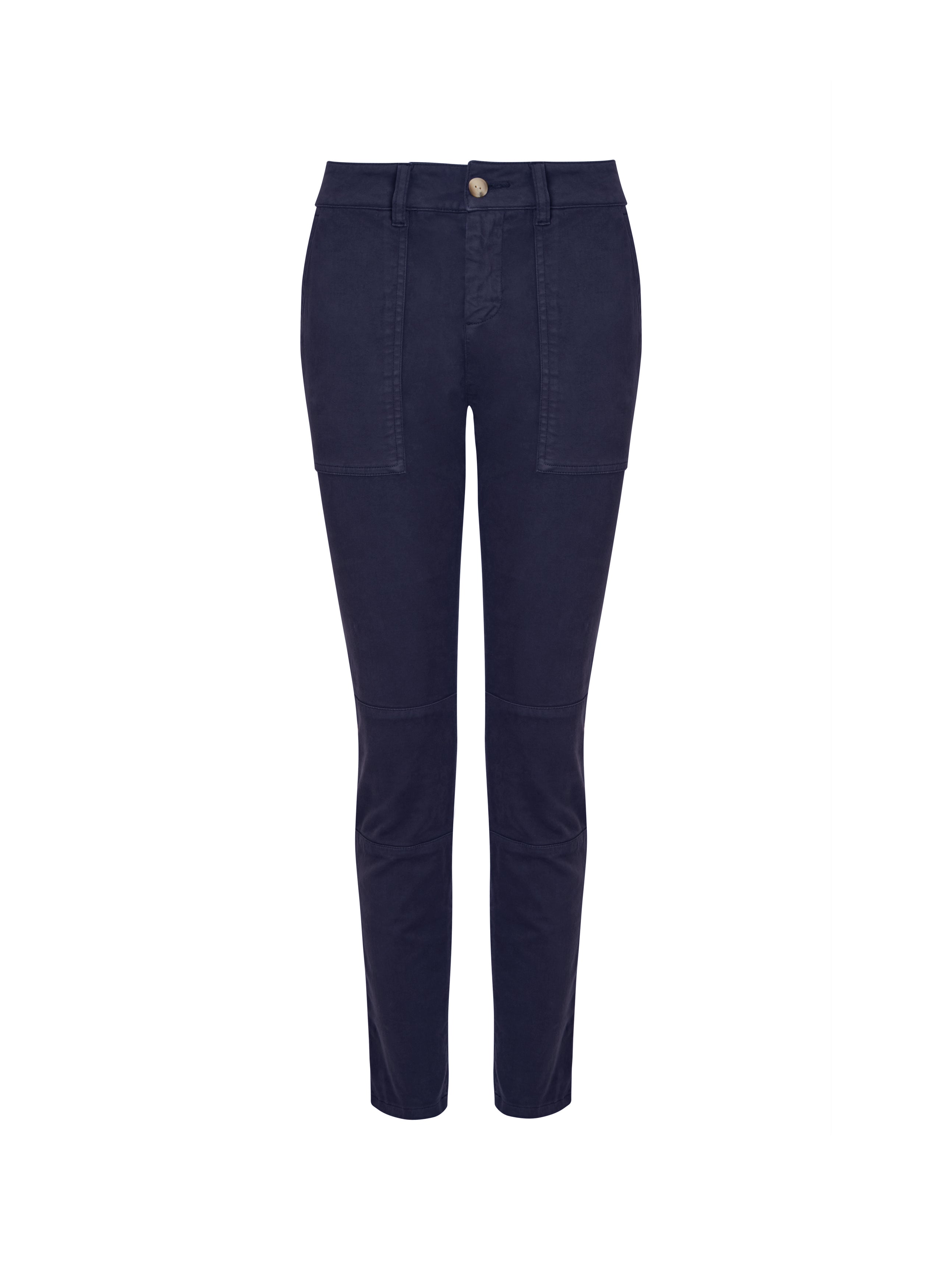 Oralie Organic Stretch Cotton Cargo Trousers - Classic Navy | Baukjen