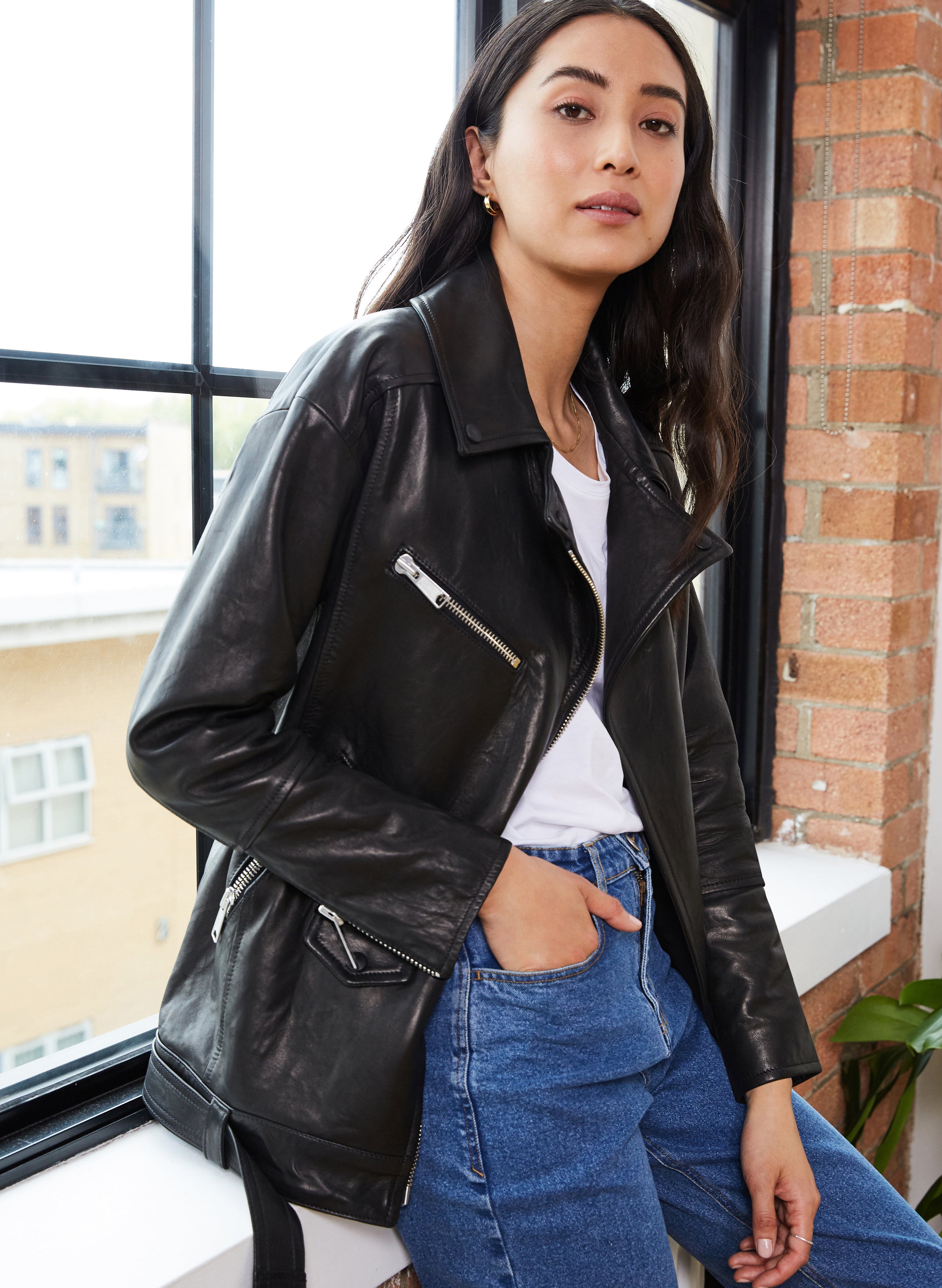 Baukjen shop leather jacket