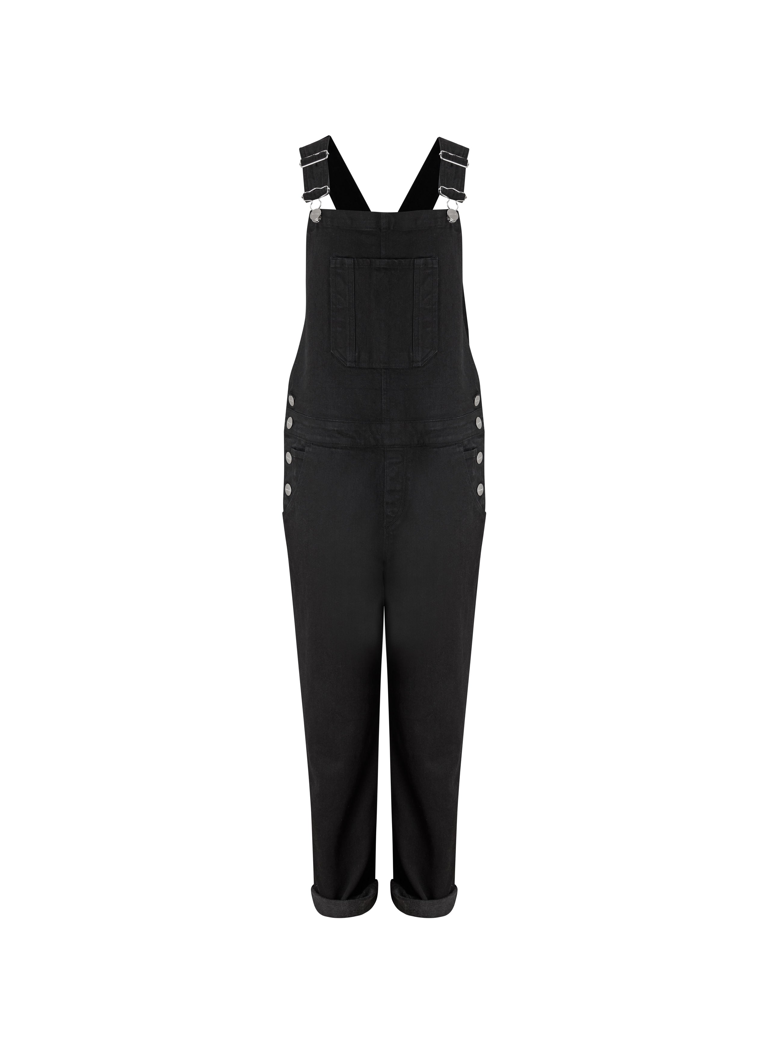 Womens black hot sale baggy dungarees