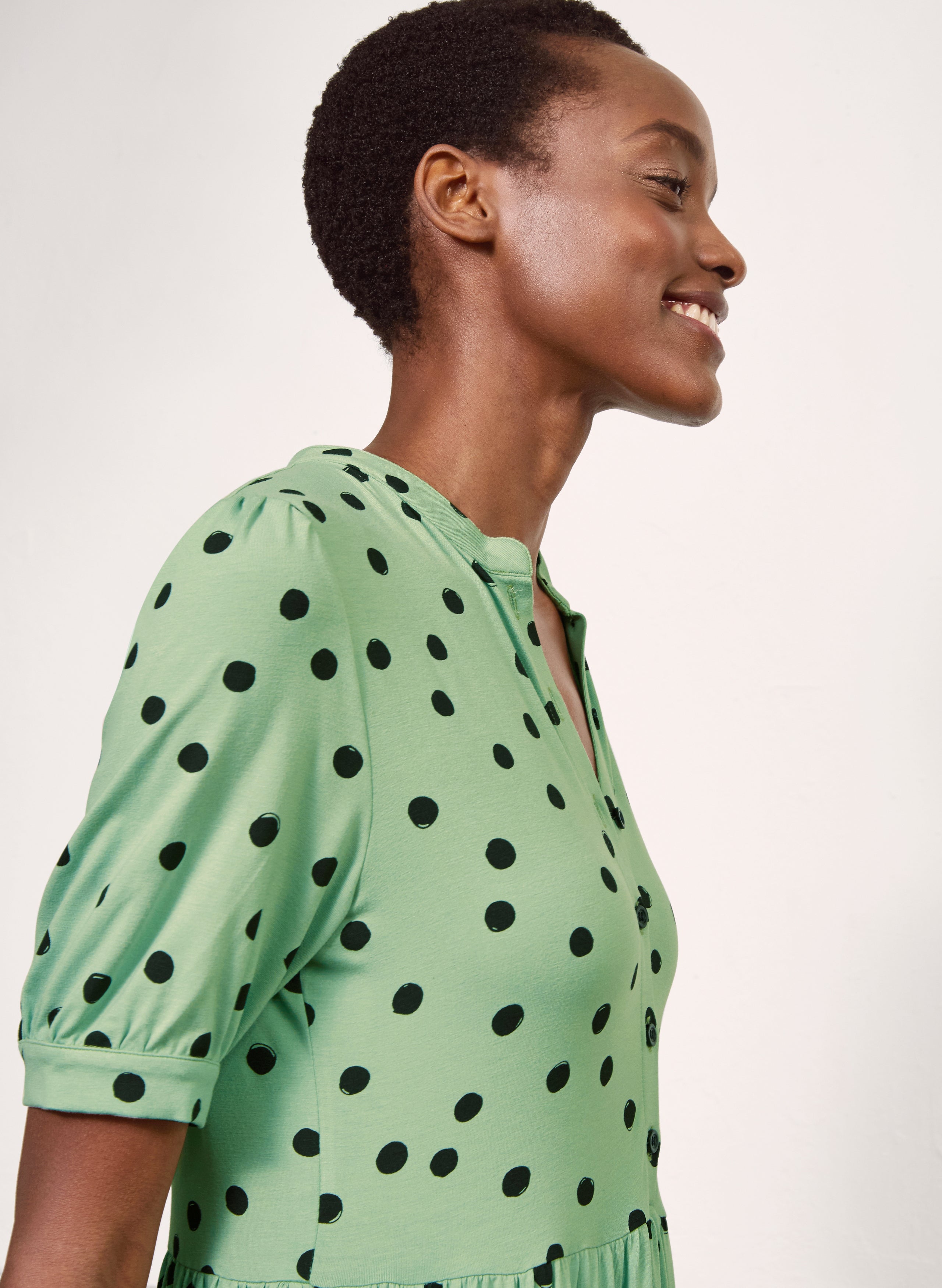 Green polka 2024 dot shirt dress