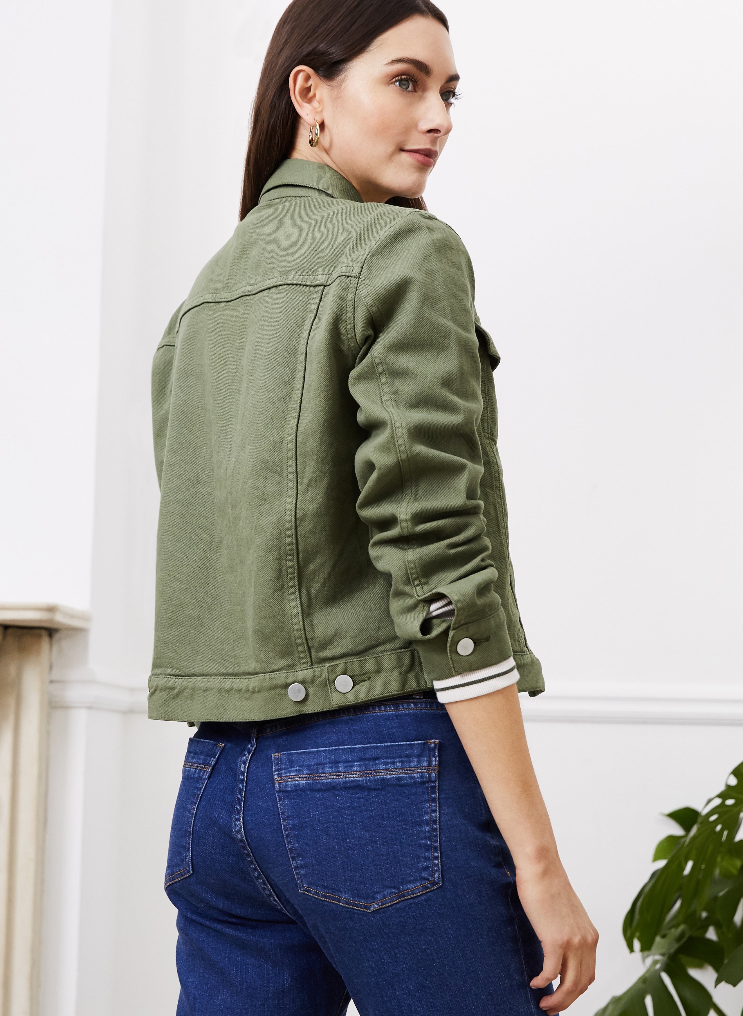 Light green jean jacket best sale