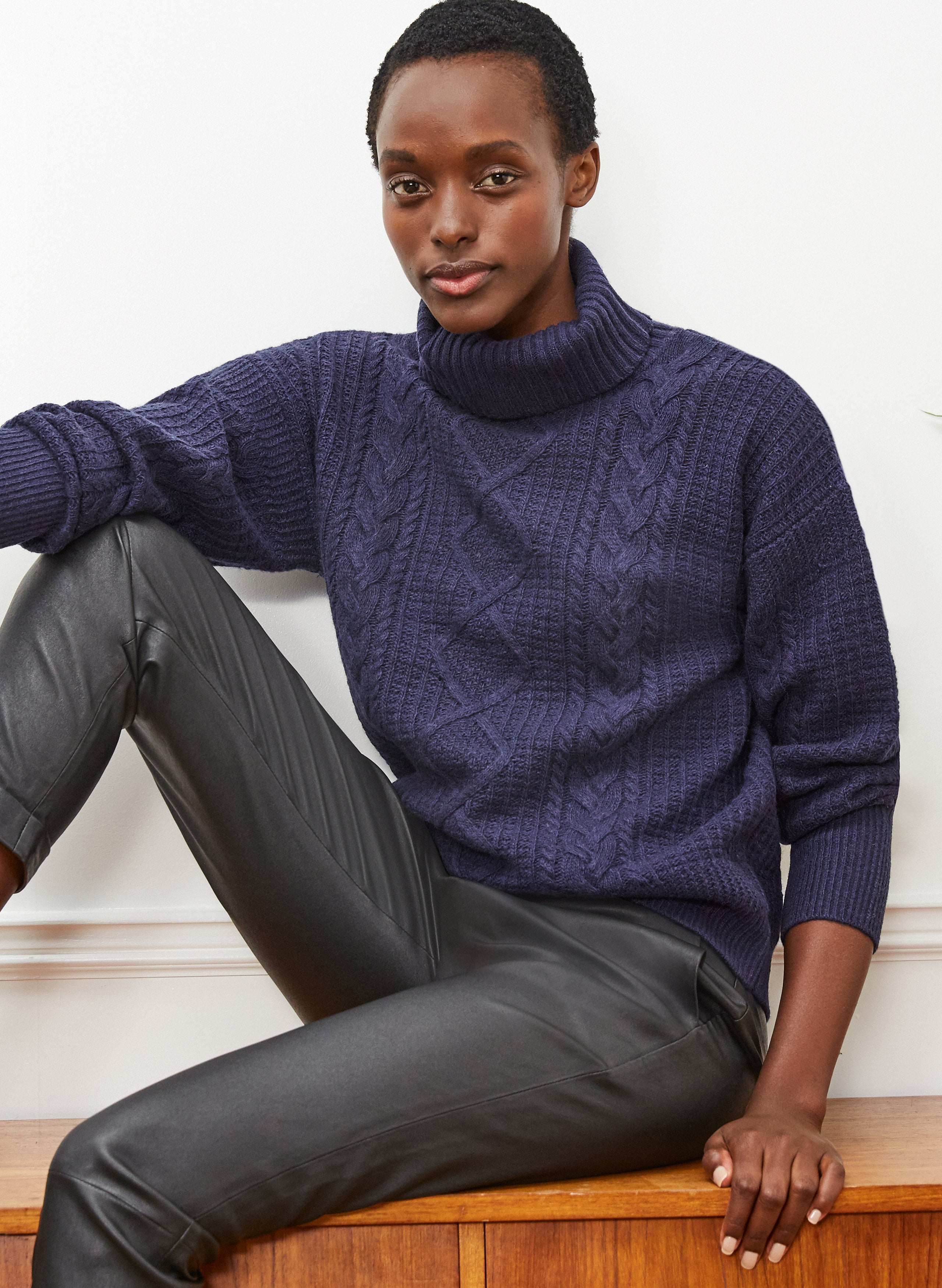 Navy wool jumper best sale