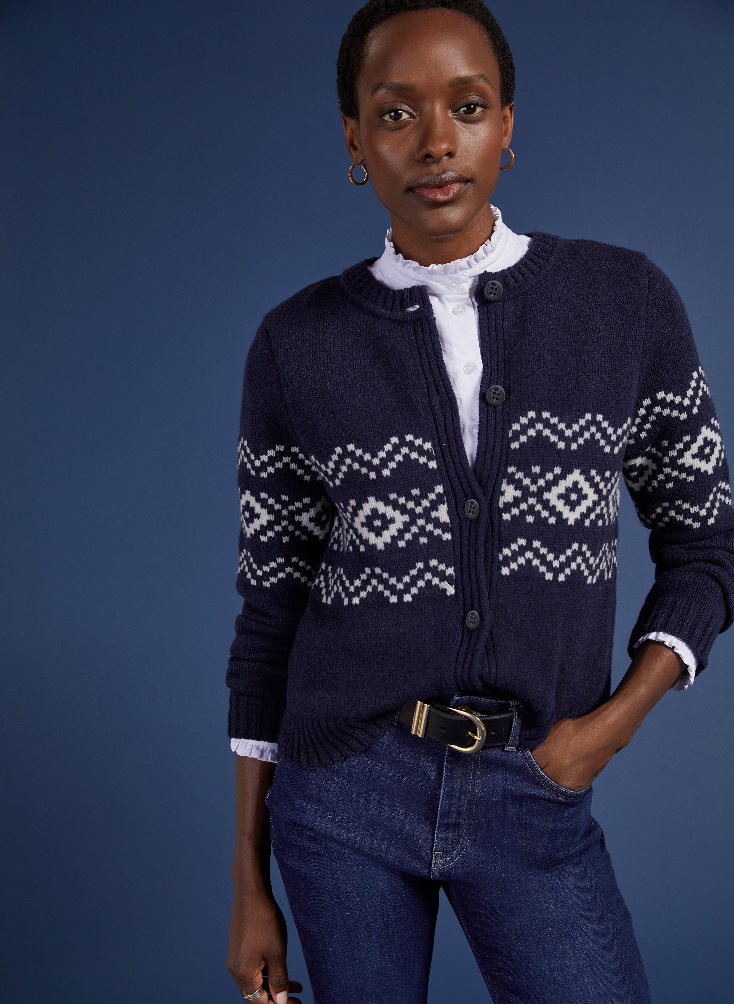 Fair isle wool on sale cardigan