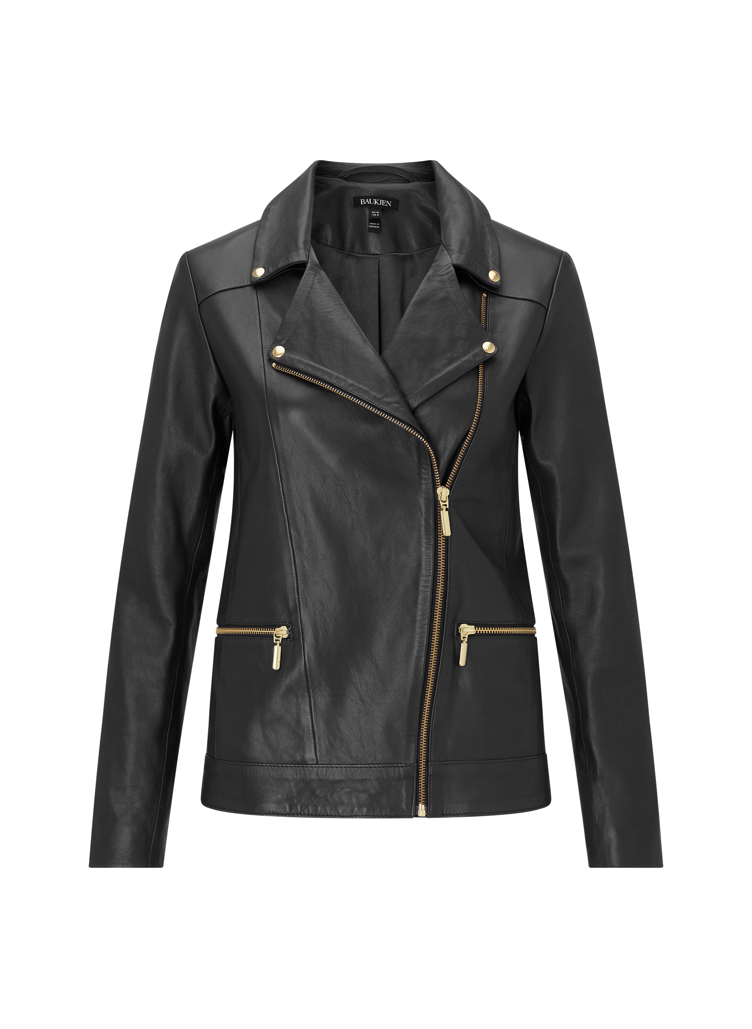 Kara Leather Jacket - Caviar Black | Baukjen