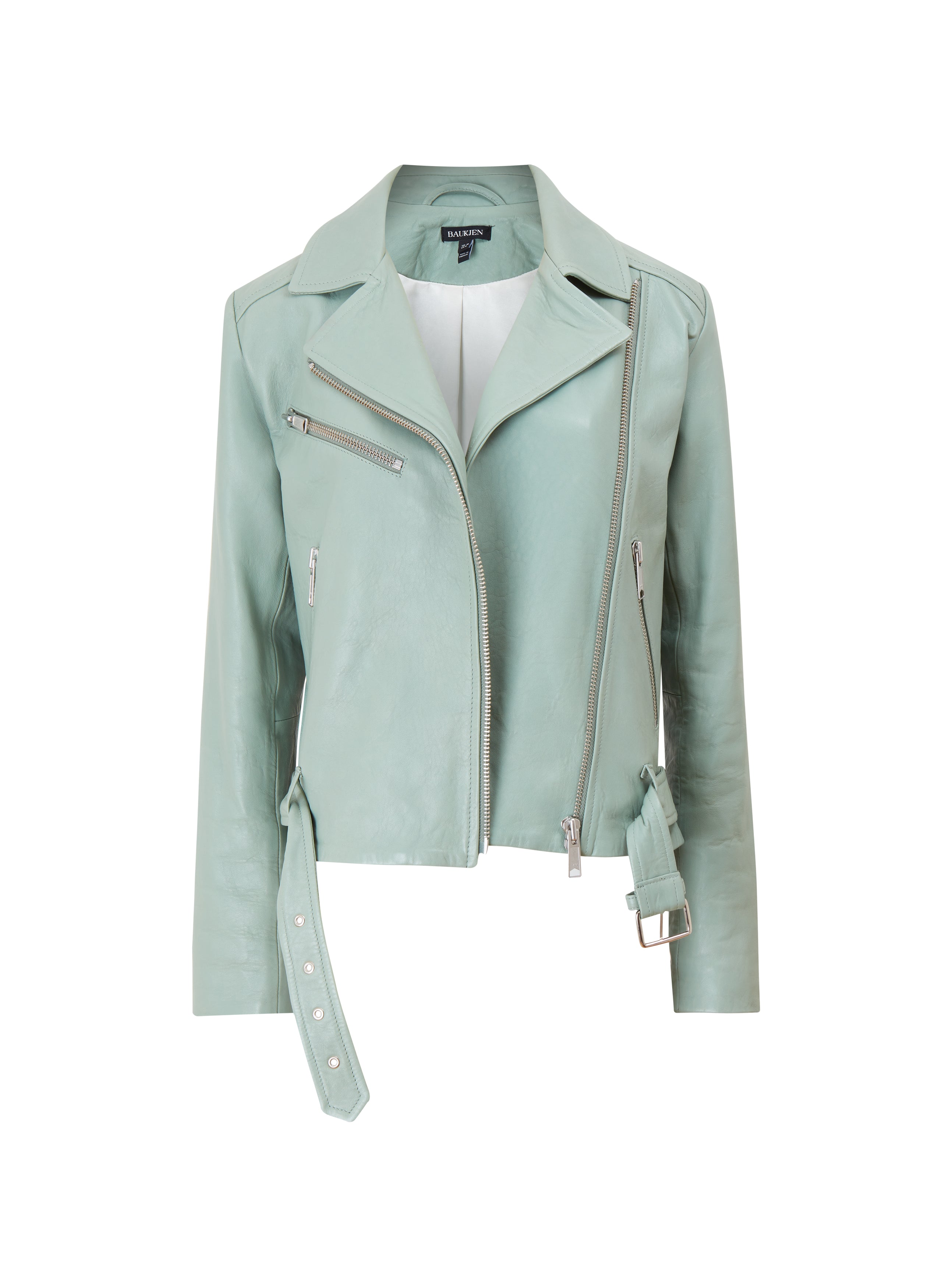 Mint green sale biker jacket