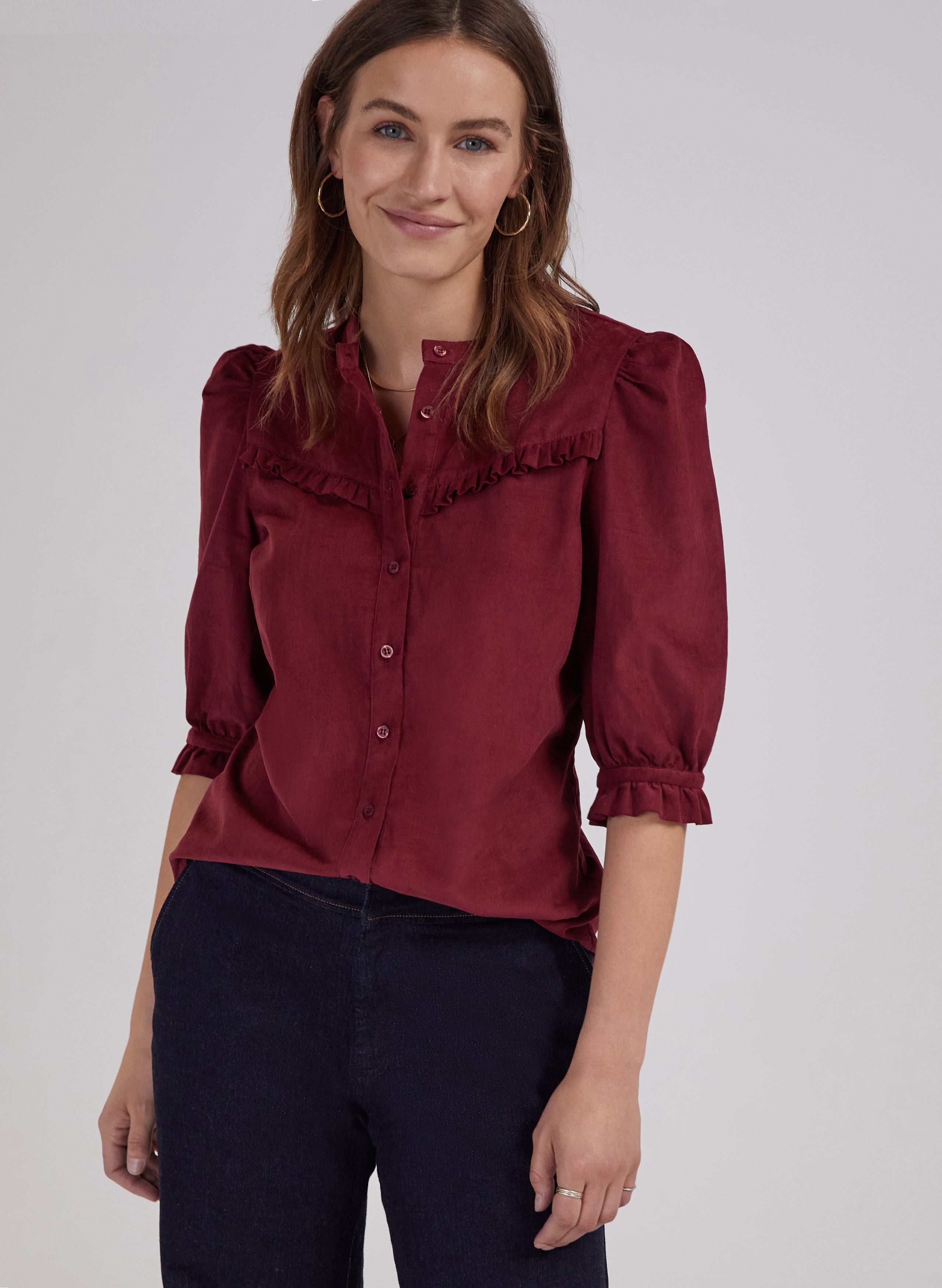 Burgundy store dress blouse