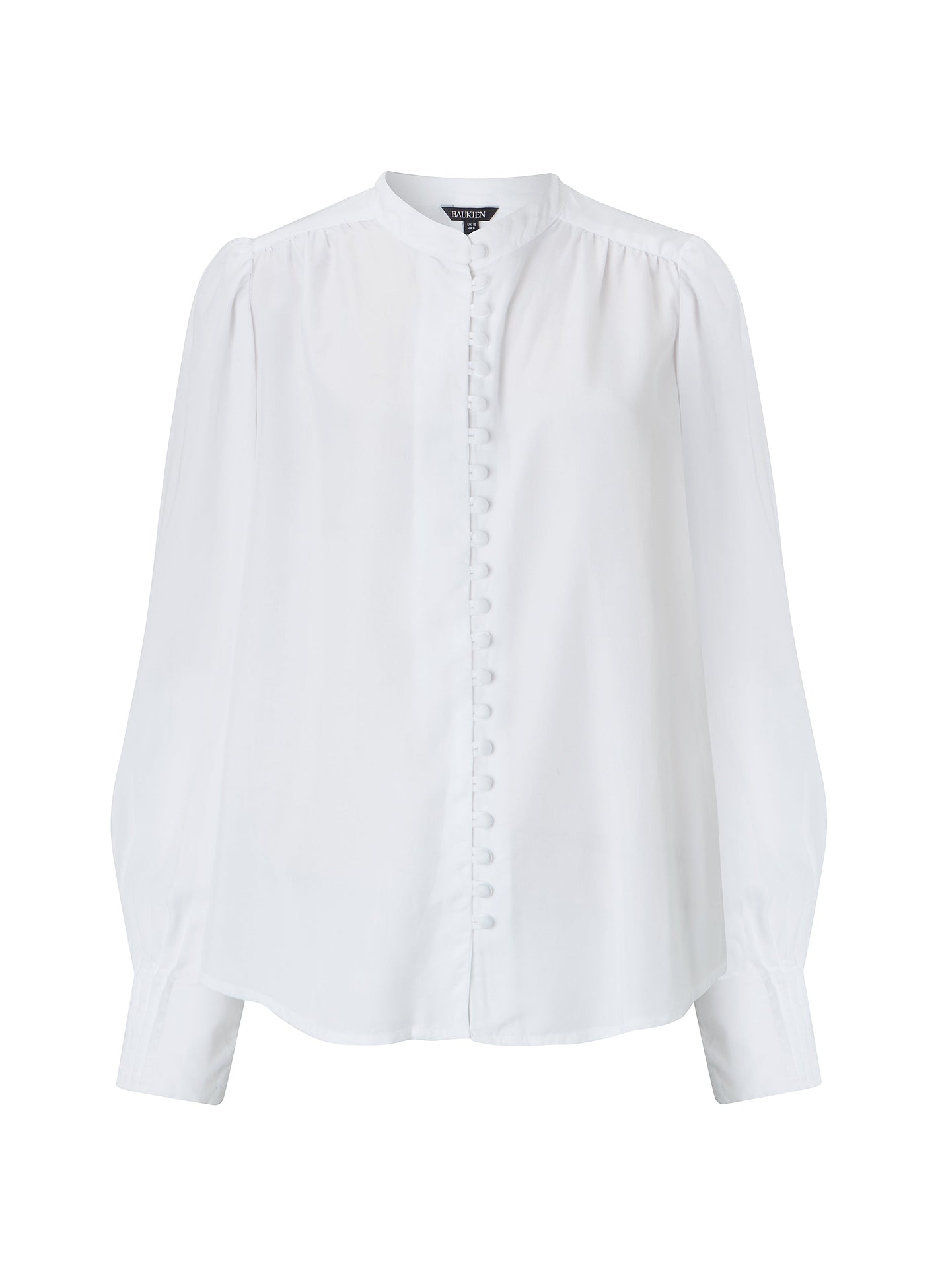 Annika Button Through Blouse - Pure White | Baukjen