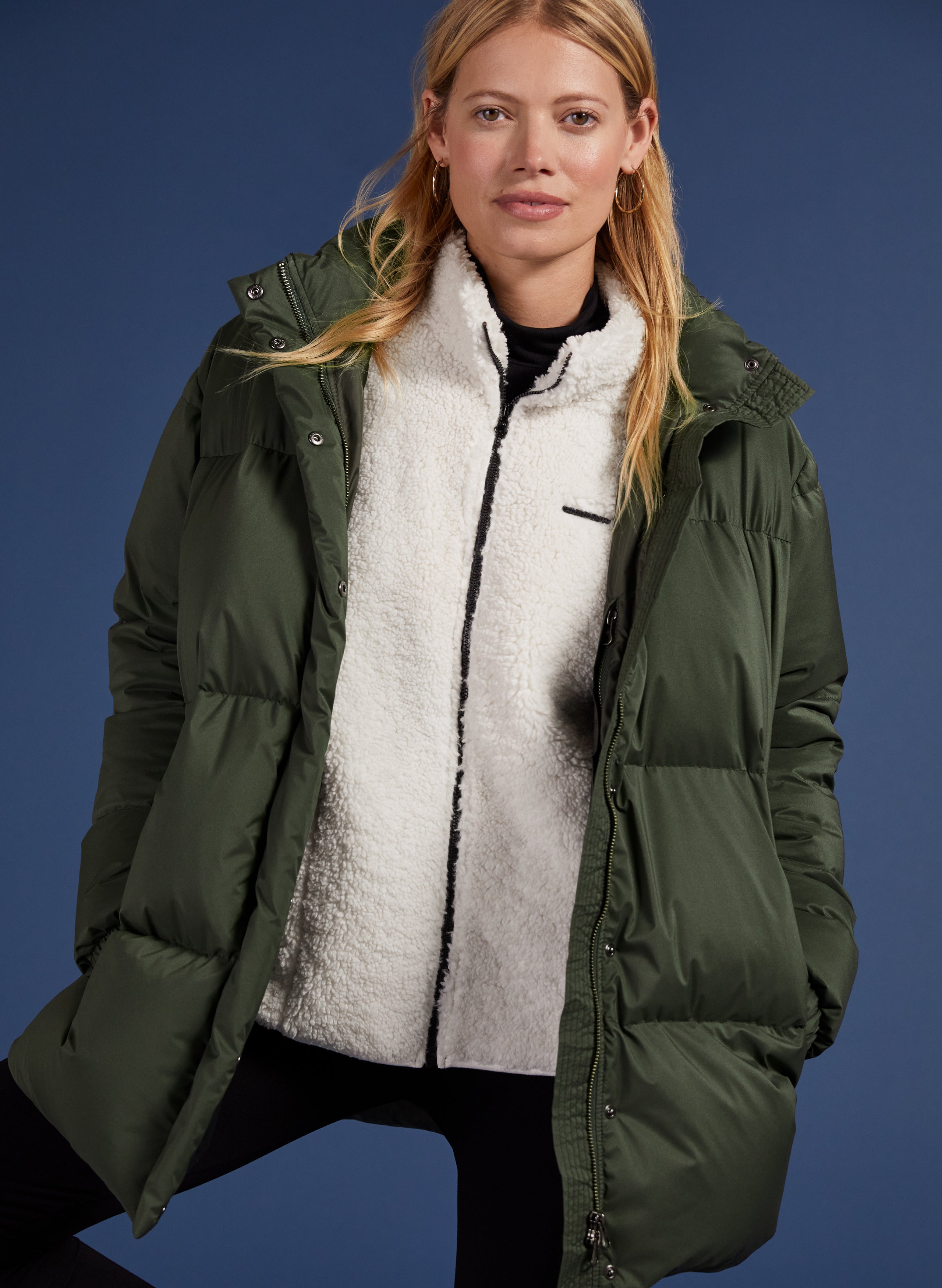 Green deals down coat