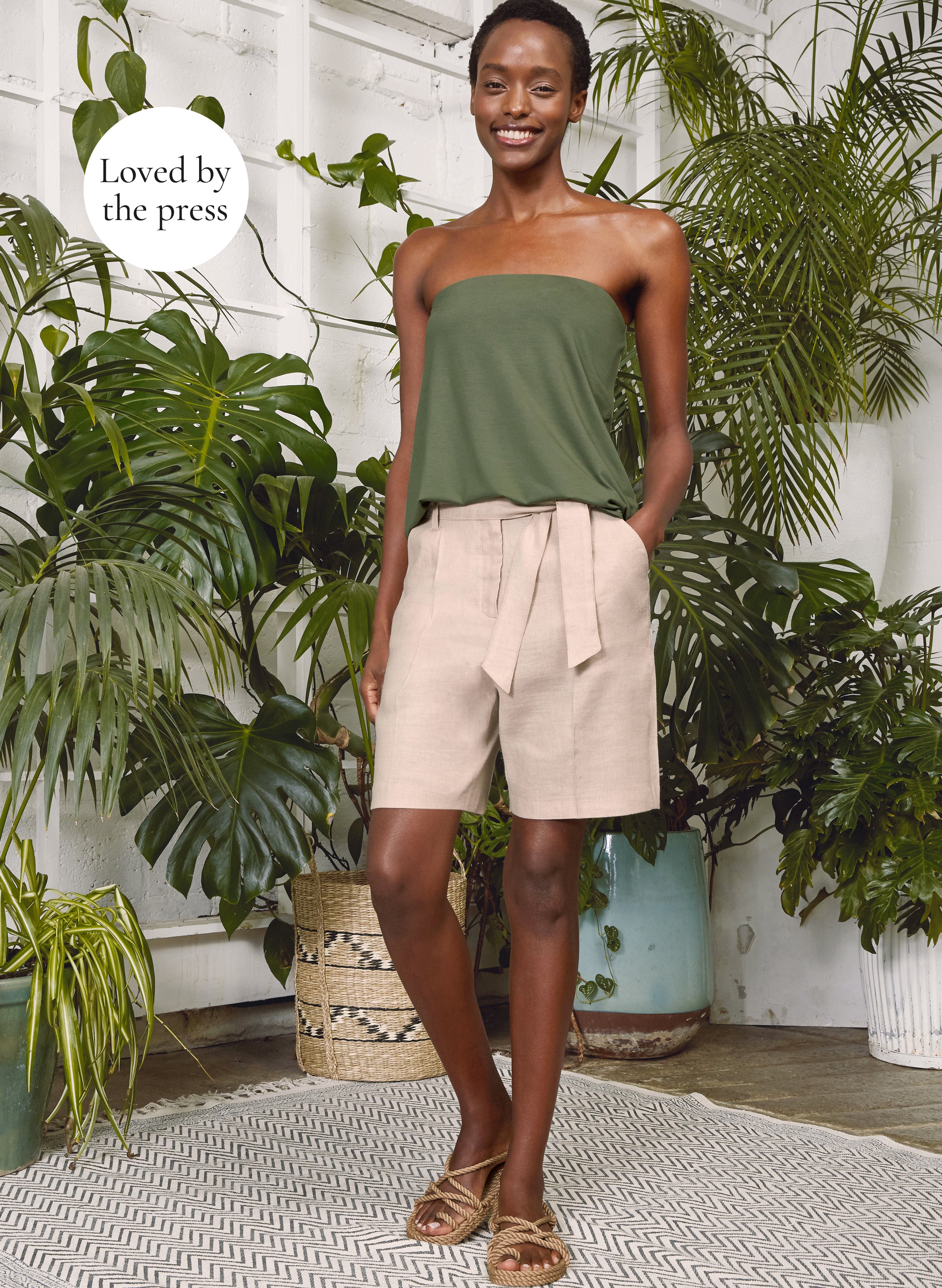 Linen store blend shorts